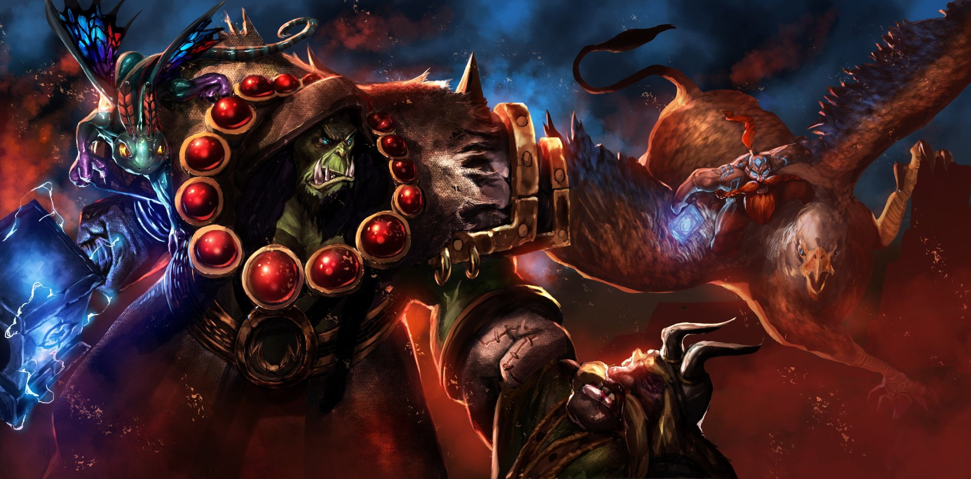 Falstad Wildhammer, Video Game, Thrall (World Of Warcraft), Brightwing (Warcraft), 1080P, Heroes of the Storm, HD Wallpaper