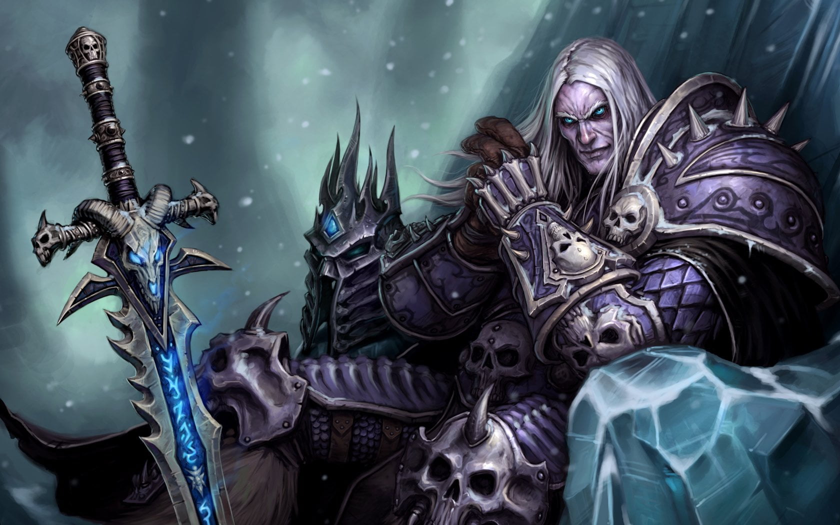 young women, White Hair, men, sea, World Of Warcraft, 720P, real people, females, three quarter length, Frostmourne (World Of Warcraft), Skull, witch, HD Wallpaper