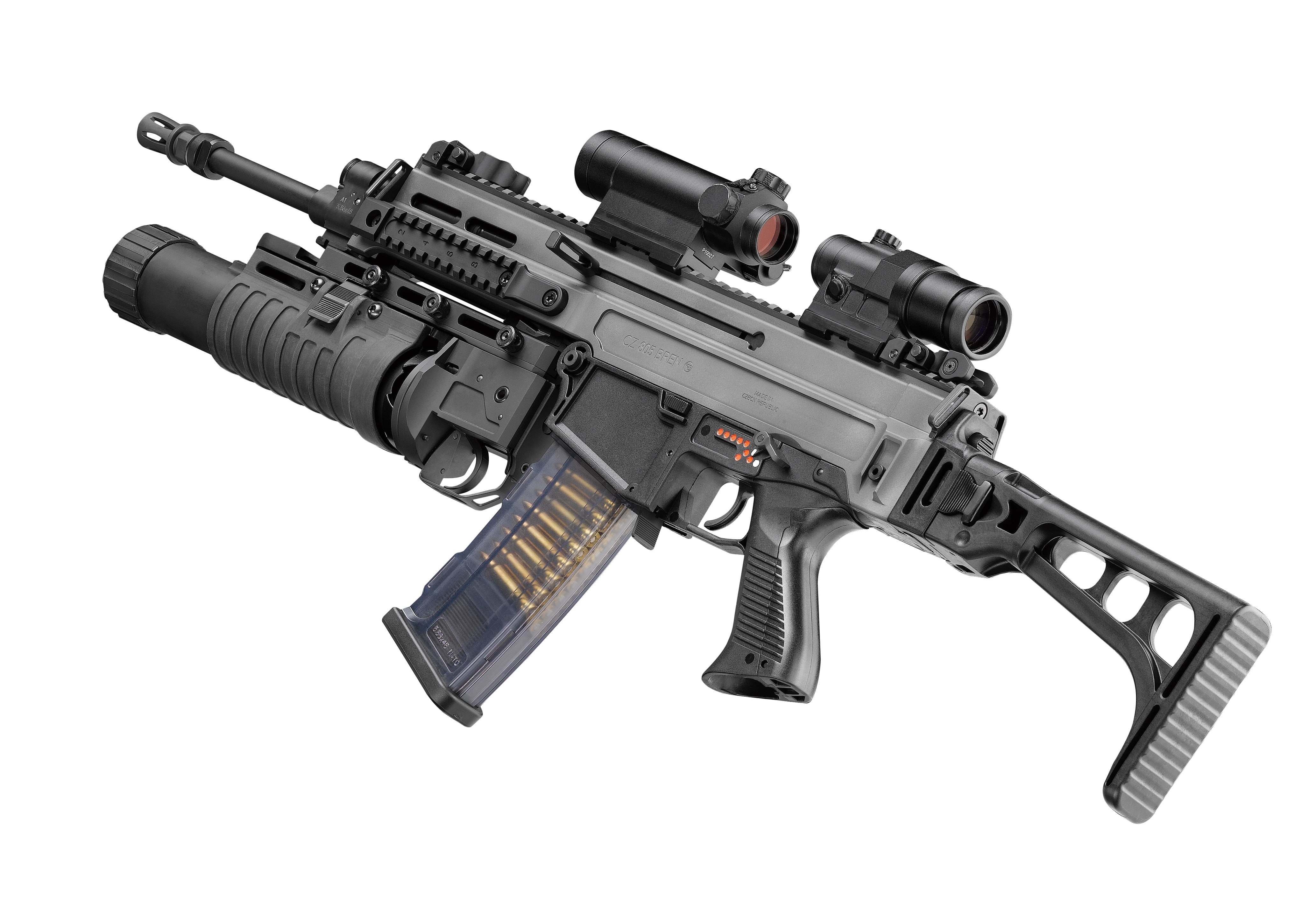 grenade launcher, 4K, weapon, cz 805 bren A2, gun, HD Wallpaper