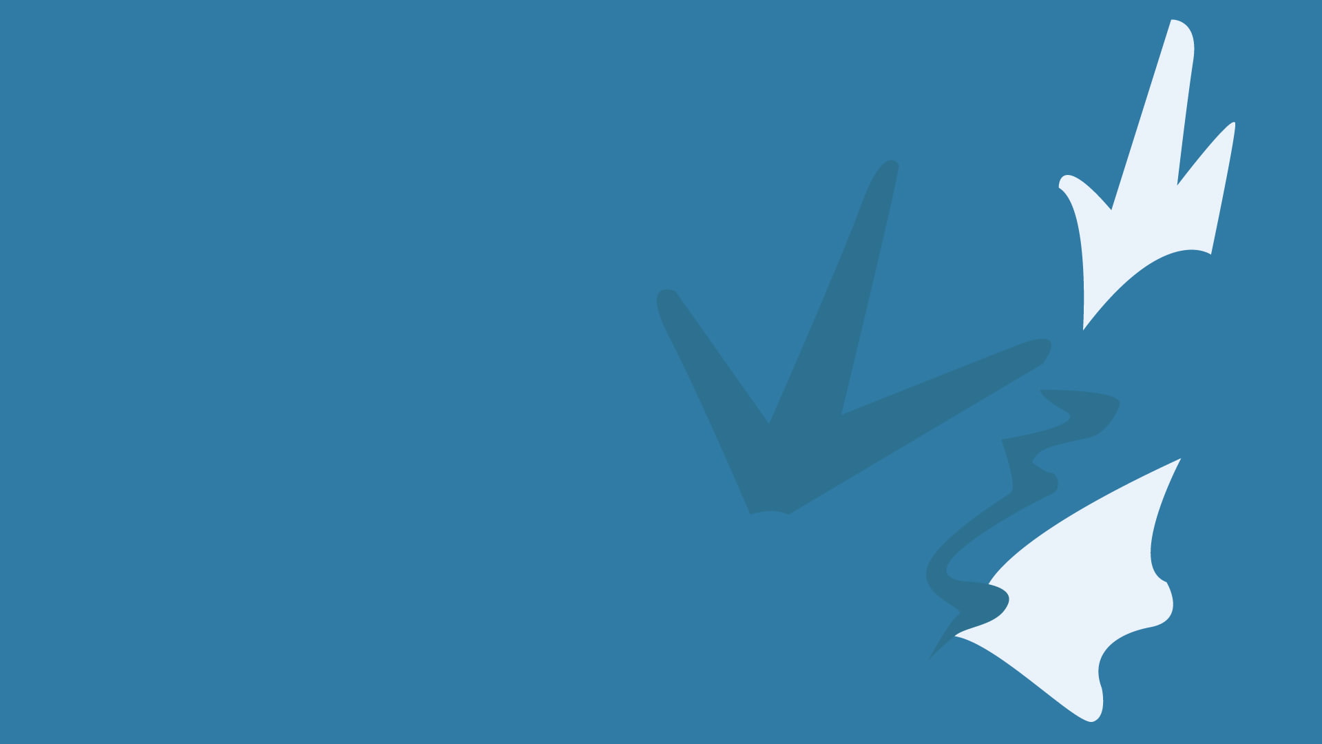 green, gyarados, white, blue background, 1080P, minimalism, background, illustration, blue, HD Wallpaper