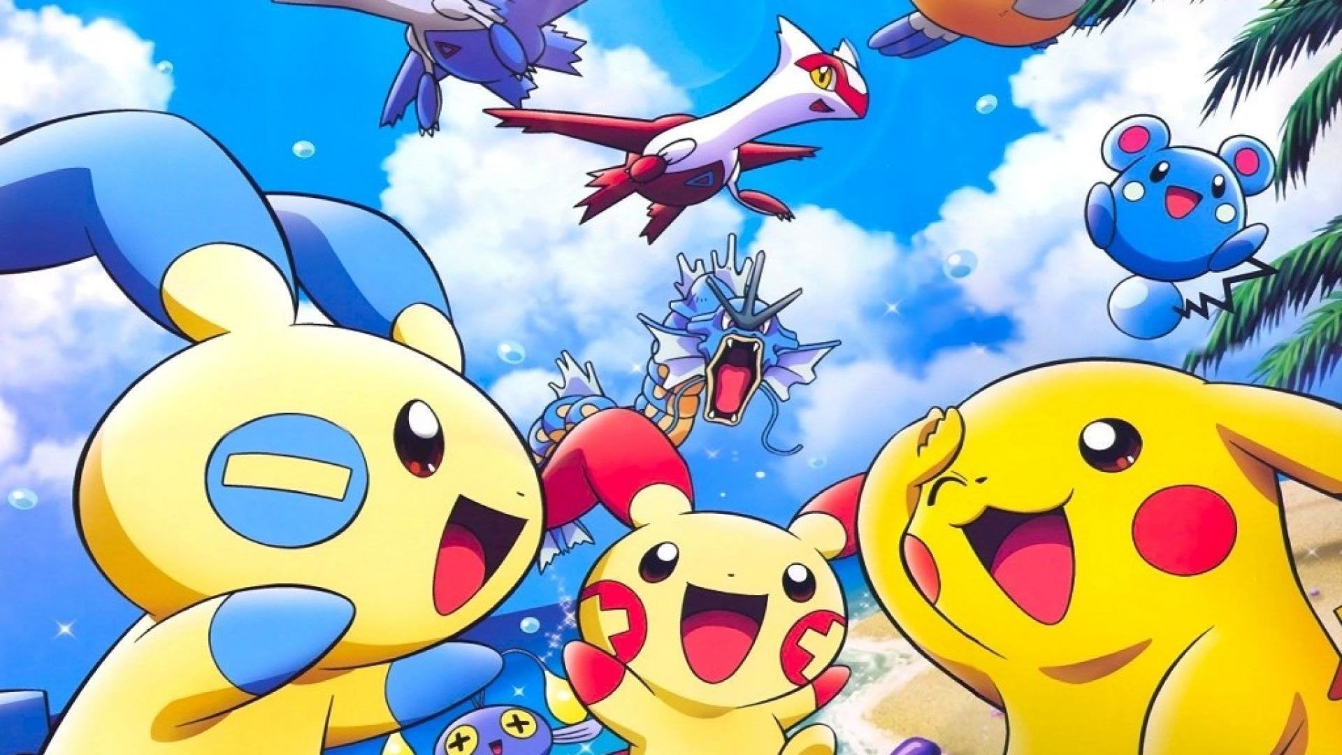day, Azurill (Pokémon), inflatable, Pelipper (Pokemon), Chinchou (Pokemon), nature, sky, Pikachu, cloud - sky, no people, toy, animal themes, multi colored, HD Wallpaper