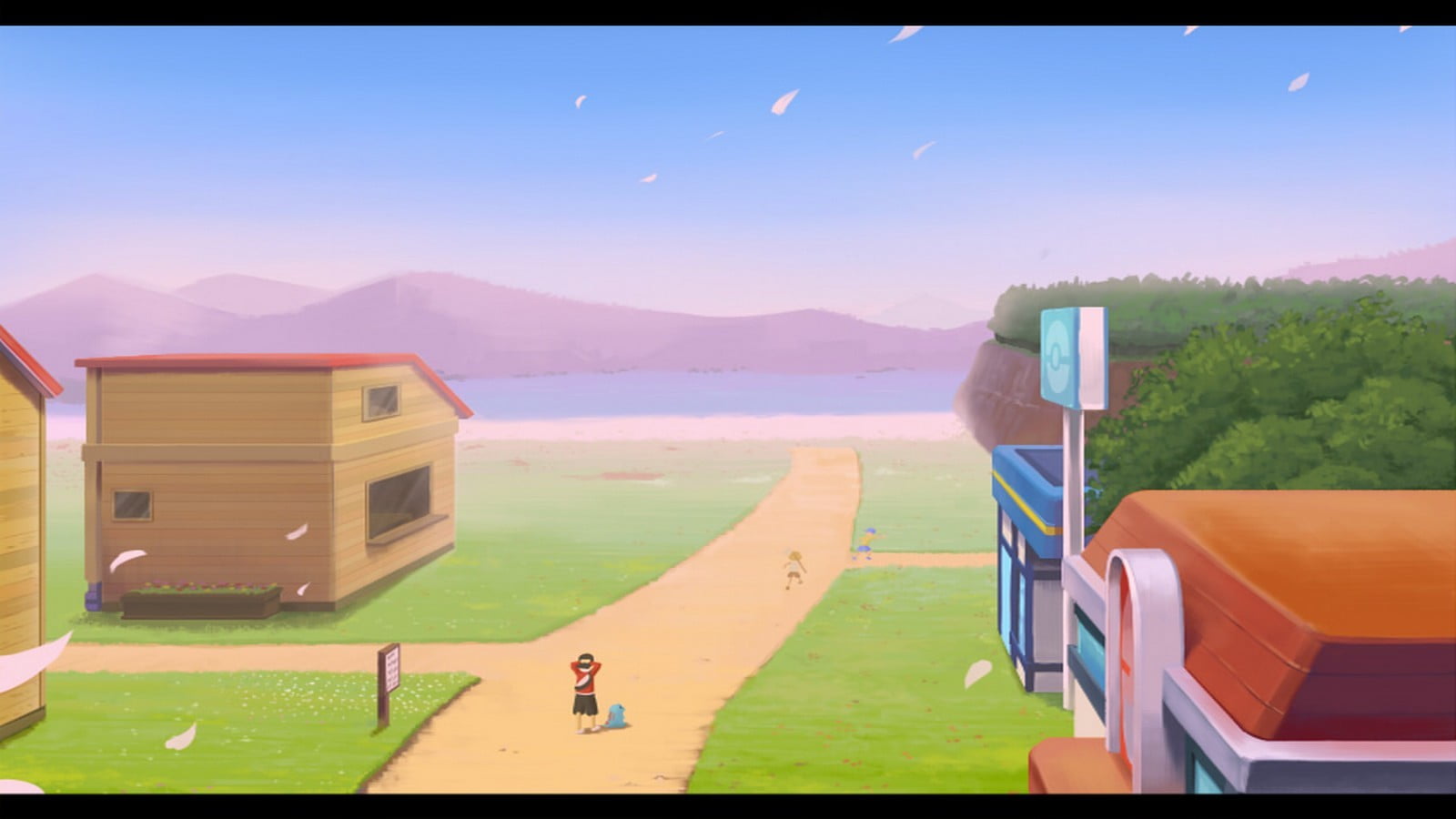 day, outdoors, built structure, video games, Pokémon, green color, mountain range, game, land, screenshot, no people, beauty in nature, tranquil scene, HD Wallpaper