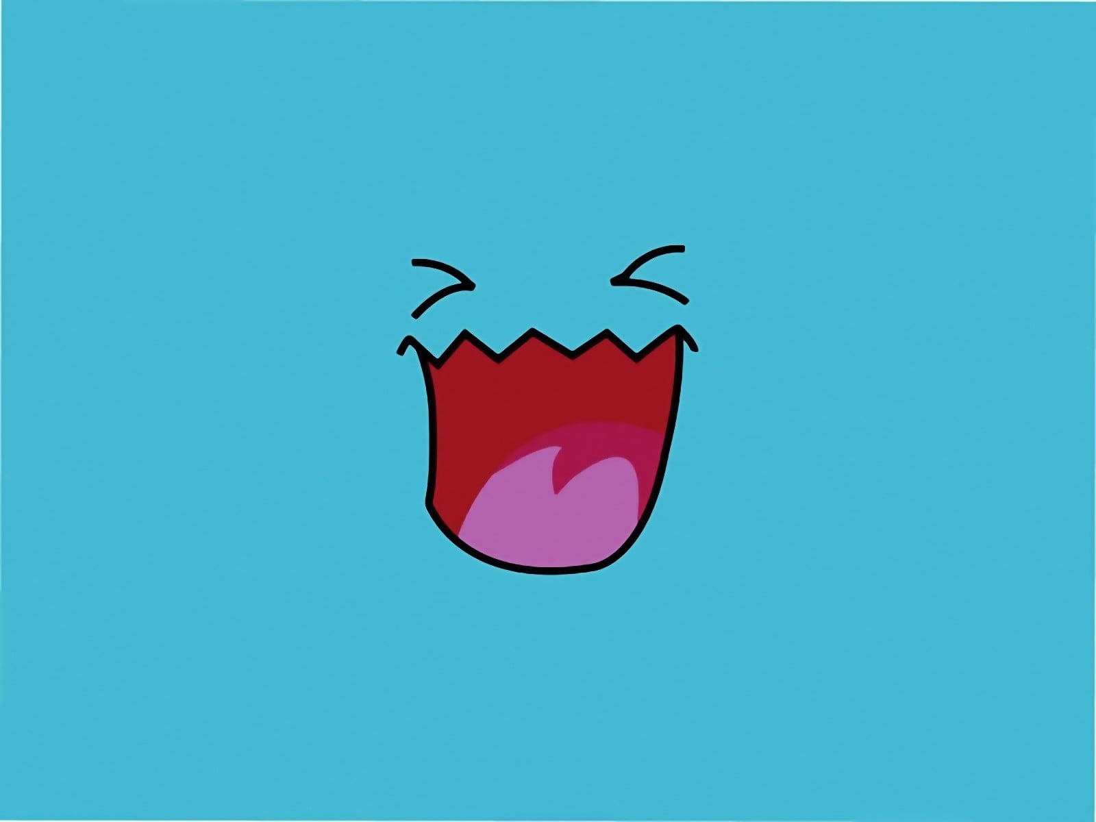 emotion, pokemon, close-up, lipstick, creativity, red, colored background, minimalism, bizarre, 720P, blue background, no people, copy space, humor, mouth open, HD Wallpaper