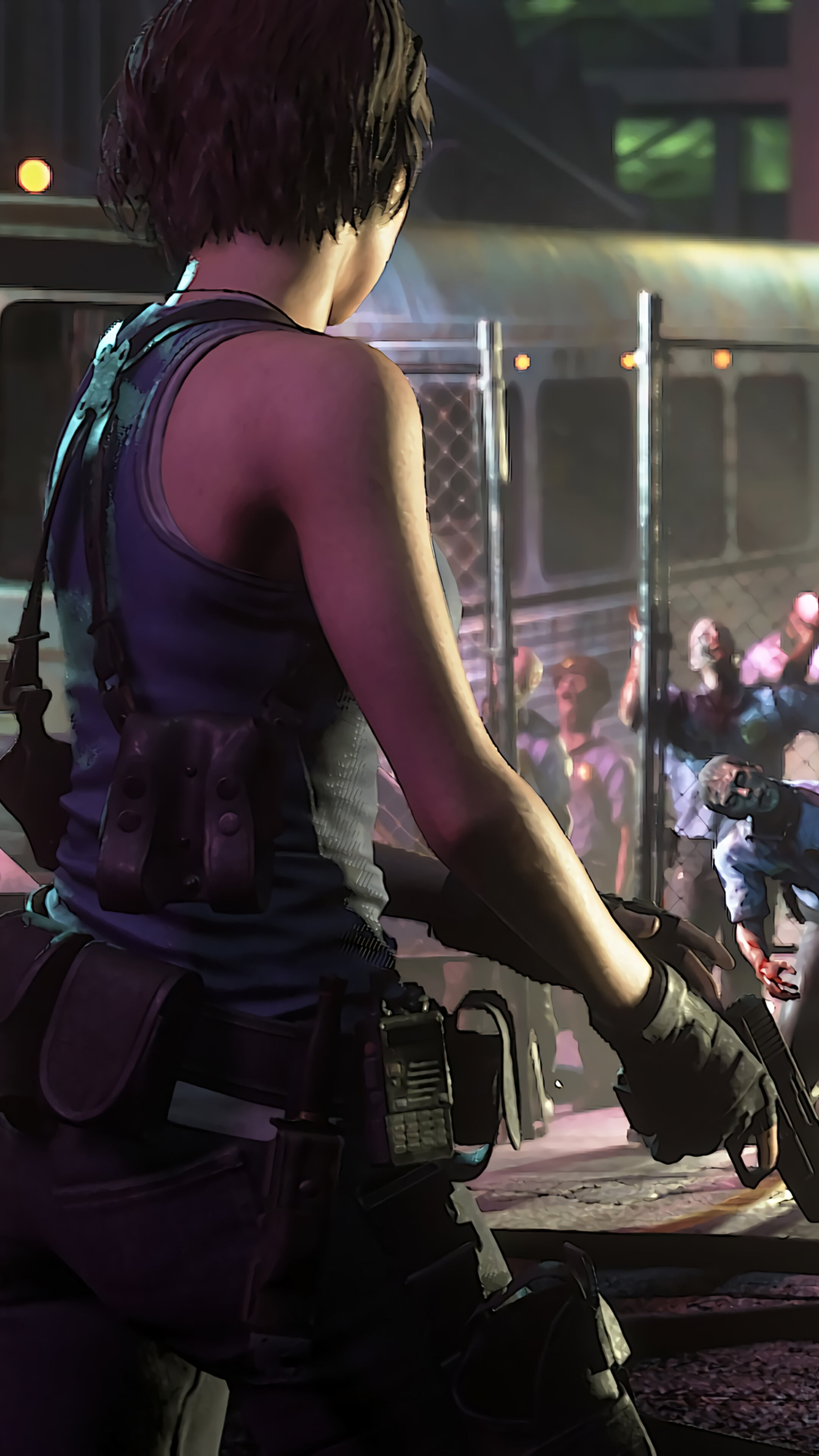 Resident Evil, video game girls, Resident Evil HD Remaster, Resident Evil 3 Remake, video game characters, Video Game Horror, video game art, zombies, 4K, Phone HD Wallpaper