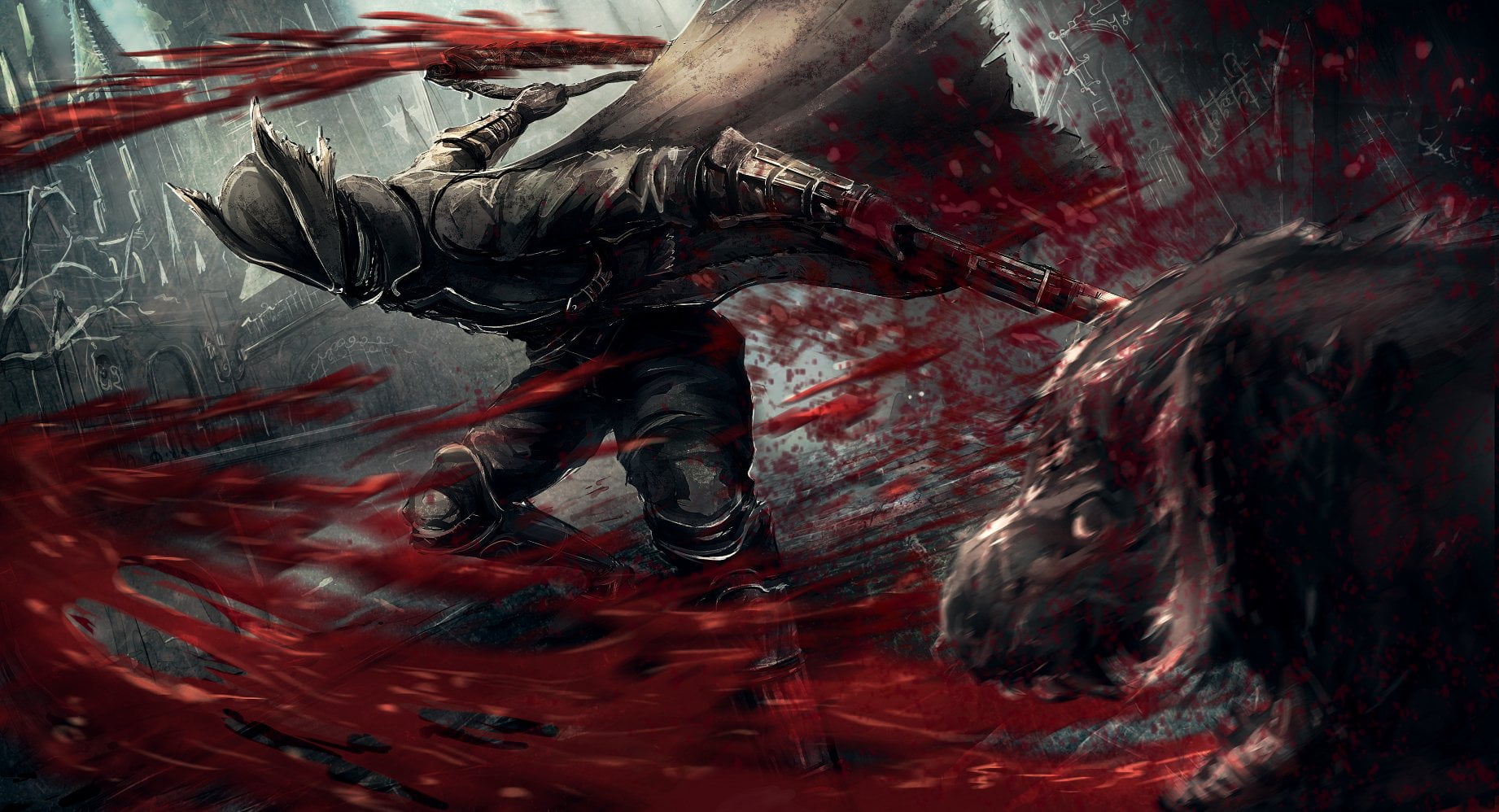 nature, Blood, close-up, adult, human representation, red, Dark, indoors, motion, Bloodborne, technology, day, Video Game, machinery, men, art and craft, HD Wallpaper