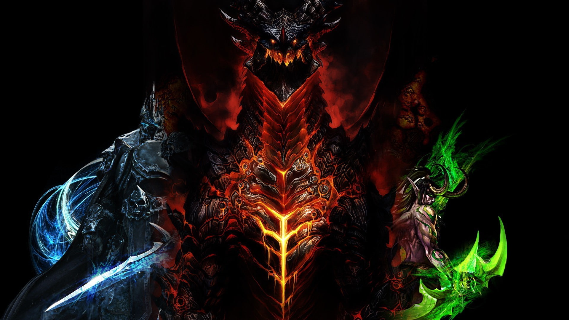 red, studio shot, deathwing, lich king, black background, abstract, world of warcraft, no people, one animal, Illidan, animal, warcraft, science, animal wildlife, HD Wallpaper