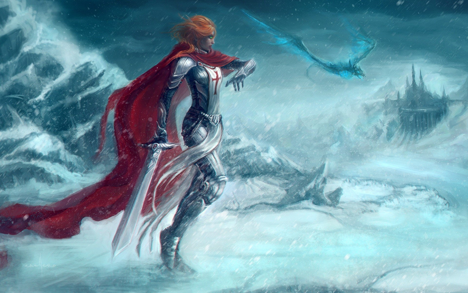 weapon, 1080P, World Of Warcraft: Wrath Of The Lich King, winter, sword, world of warcraft, fantasy Art, Blood Elf, dragon, HD Wallpaper