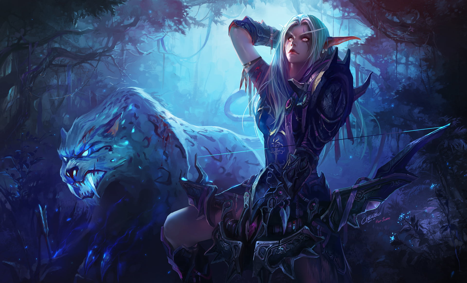 females, clothing, sea, archer, Night Elf, nature, undersea, water, fish, lifestyles, women, indoors, underwater, Warcraft, World Of Warcraft, HD Wallpaper