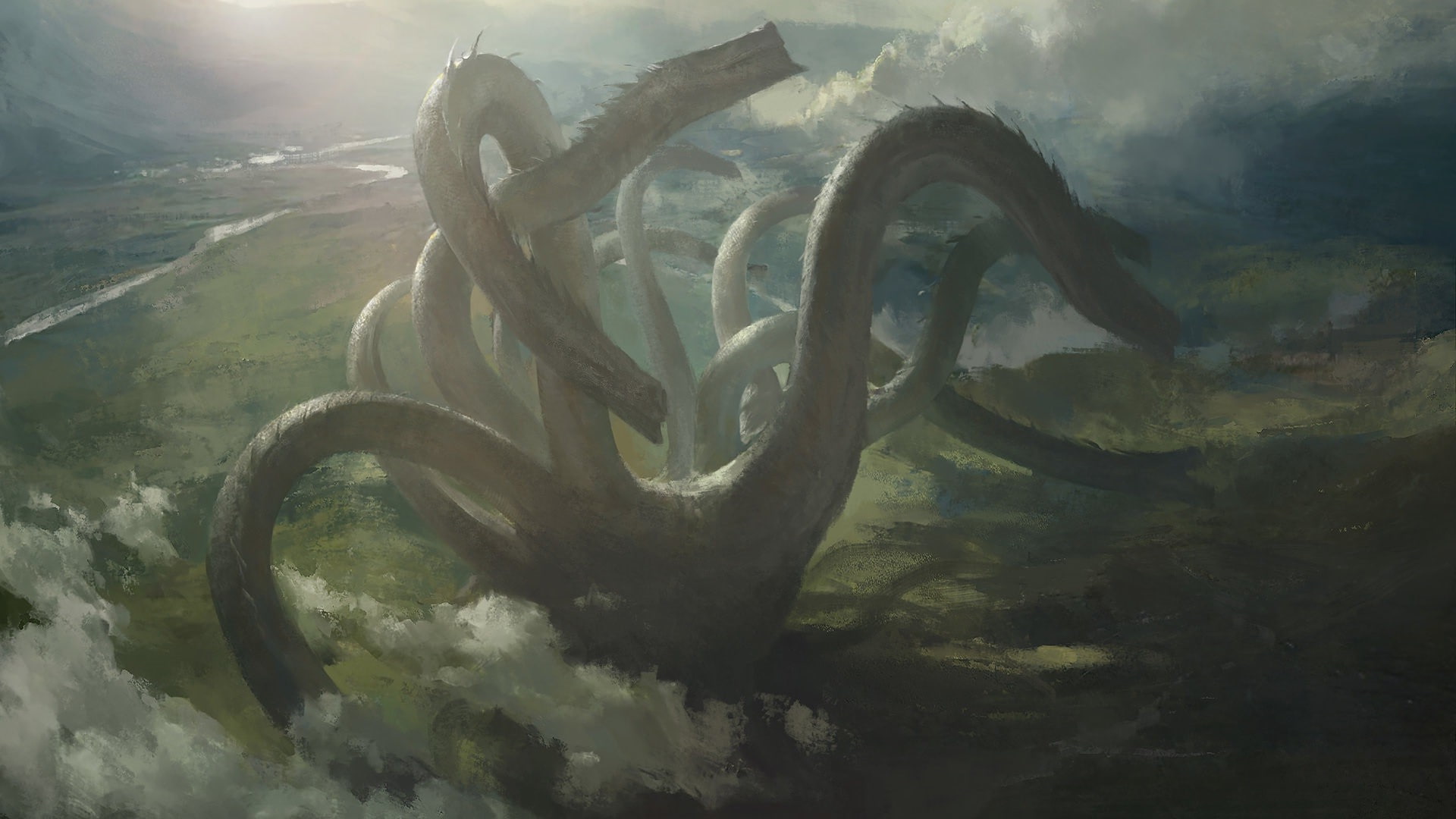 mazert young fantasy art hydra, plant, water, no people, animal themes, emotion, nature, vertebrate, day, animals in the wild, sea, growth, close-up, animal, HD Wallpaper
