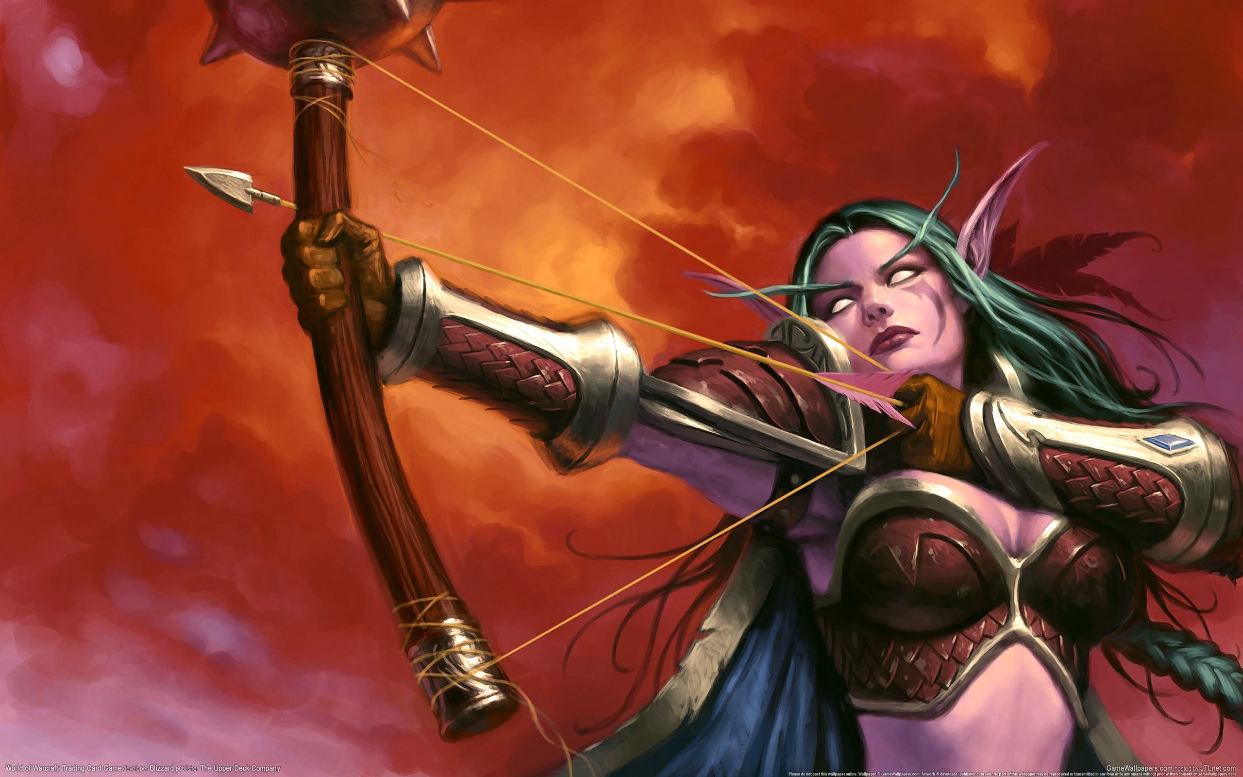archer, video games, fantasy girl, Warcraft, World of Warcraft, 2K, fantasy art, elves, HD Wallpaper