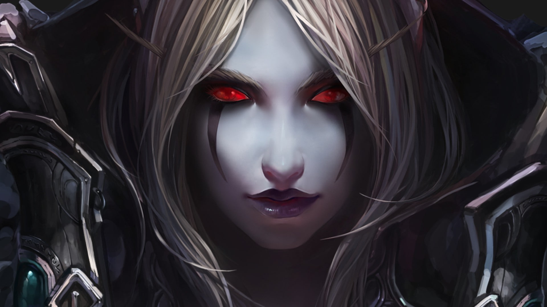 indoors, make-up, close-up, females, hairstyle, demon - fictional character, 1080P, looking at camera, human face, beautiful woman, women, portrait, young adult, HD Wallpaper