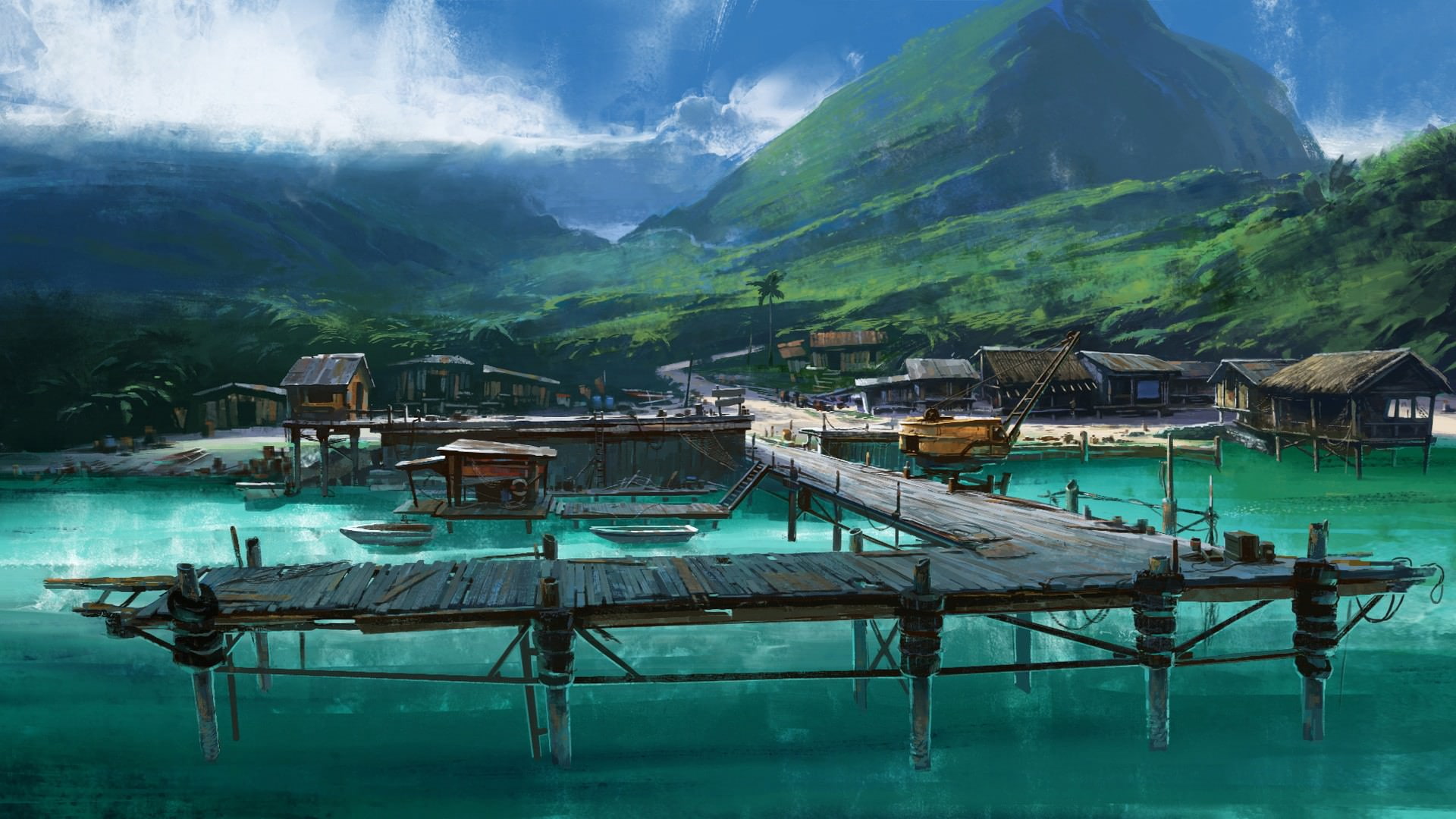 beauty in nature, architecture, water, 3,316 16:9 Aspect Ratio s (SFW), house, mountain, built structure, transportation, 1080P, building, outdoors, environment, HD Wallpaper