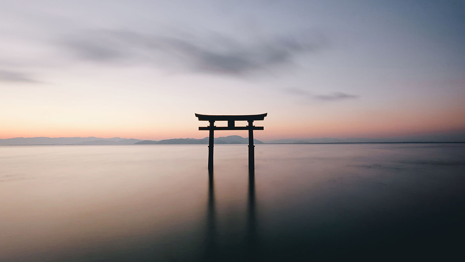silhouette, religion, spirituality, horizon, cloud - sky, beauty in nature, orange color, sky, dusk, no people, 3,316 16:9 Aspect Ratio s (SFW), 1080P, HD Wallpaper