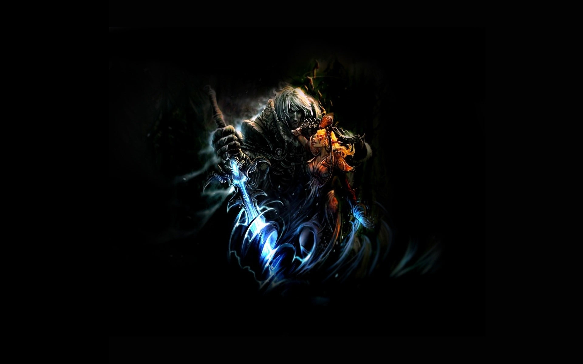 frostmourne, art, Video Games, arthas, games, 1080P, warcraft, dark, video, world, hd, x, warriors, HD Wallpaper
