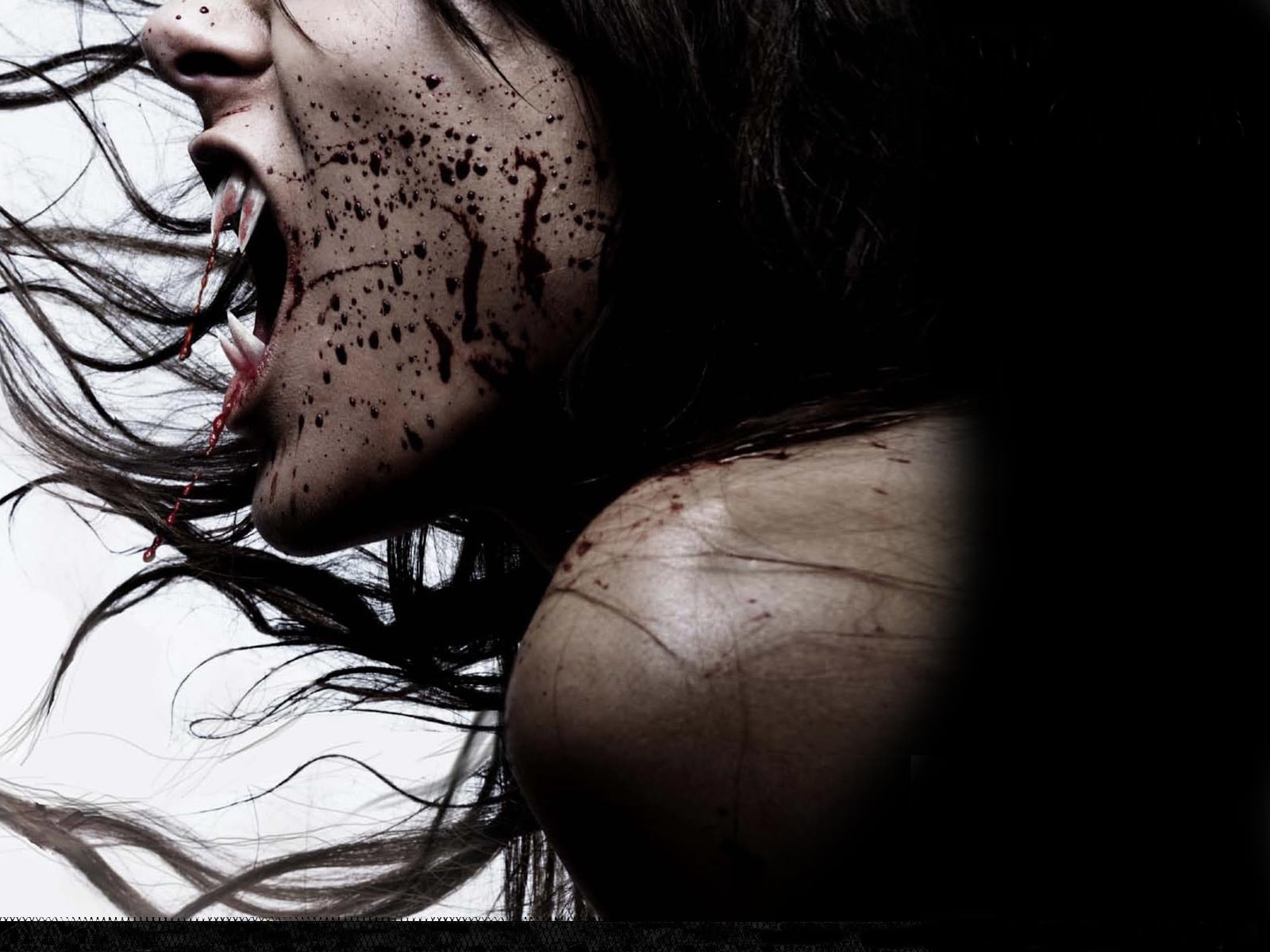 fangs, vampire, fantasy, 720P, blood, hd, HD Wallpaper