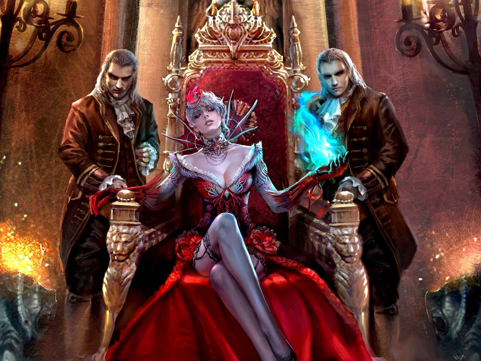 girl, wauting, vampires, slaves, 1080P, vampire, 3d and abstract, waiting, HD Wallpaper