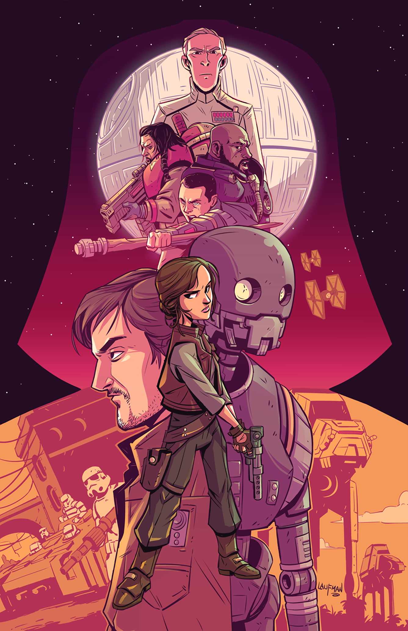 Rogue One: A Star Wars Story, Jyn Erso, fan art, 1080P, portrait display, Phone HD Wallpaper