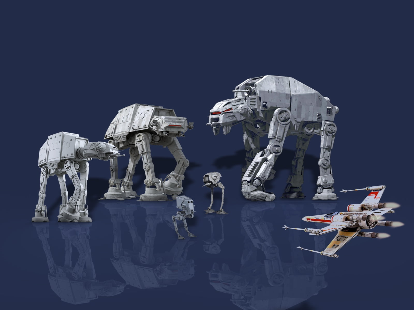 AT-AT Walker, 720P, AT-AT, Star Wars, AT-ST, X-wing, AT-ST Walker, HD Wallpaper