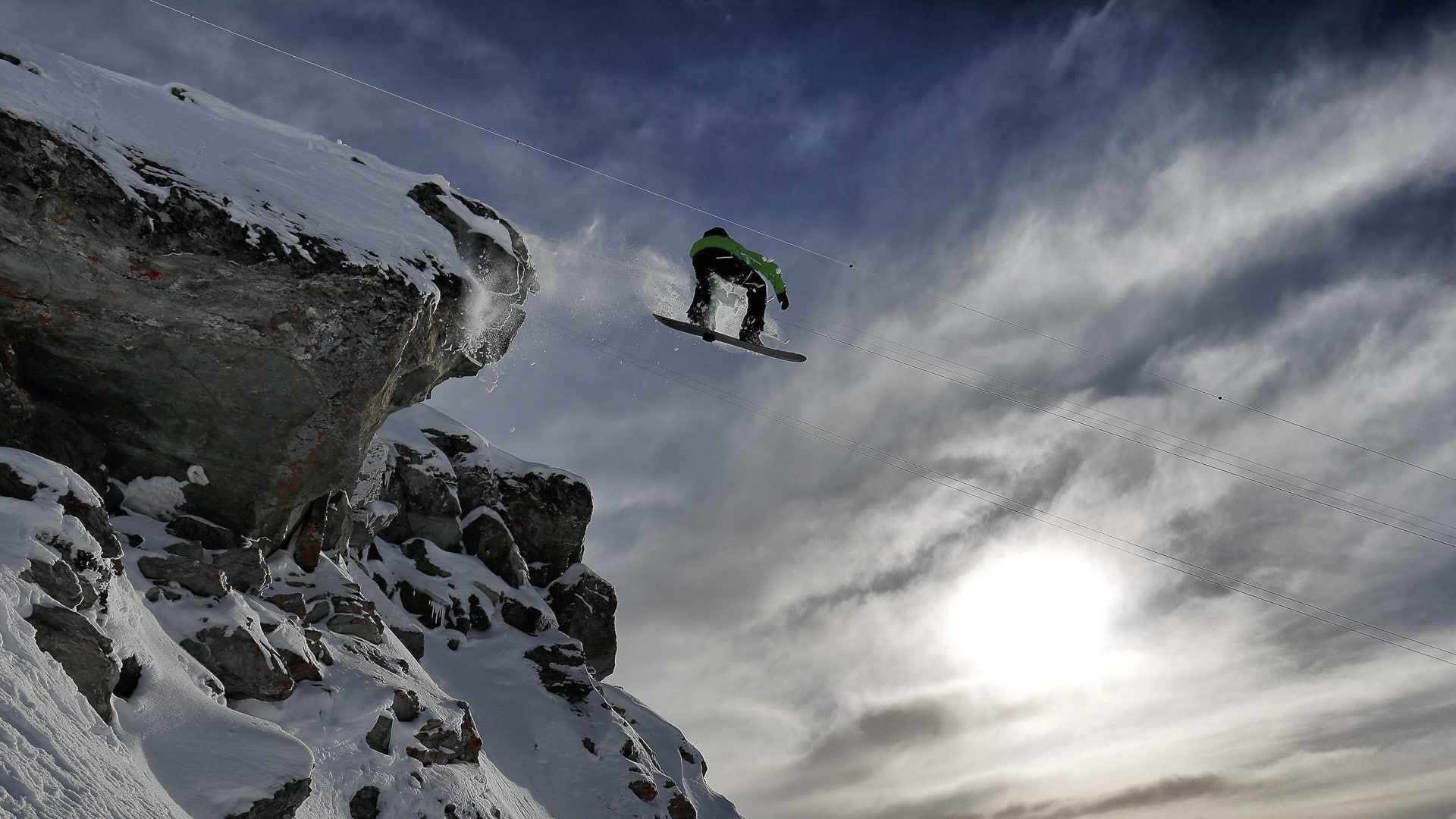 extreme sports, sky, joy, mid-air, motion, 1080P, cold temperature, leisure activity, snowboarding, skill, snowcapped mountain, ski holiday, winter, outdoors, HD Wallpaper