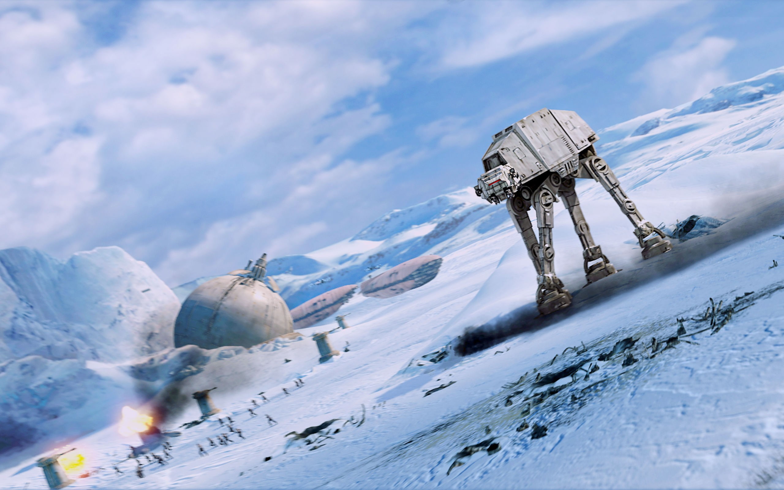 science fiction, 2K, Hoth, Star Wars, battle, AT-AT, HD Wallpaper