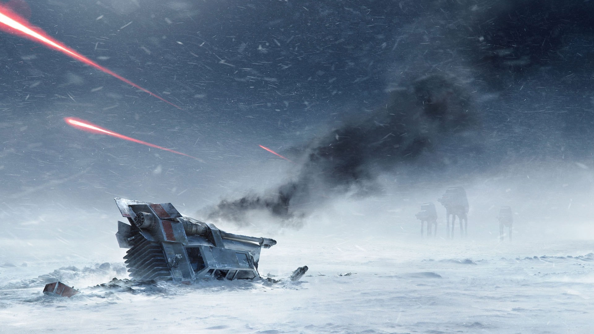 Star Wars, 1080P, Hoth, digital art, video games, AT-AT, war, HD Wallpaper