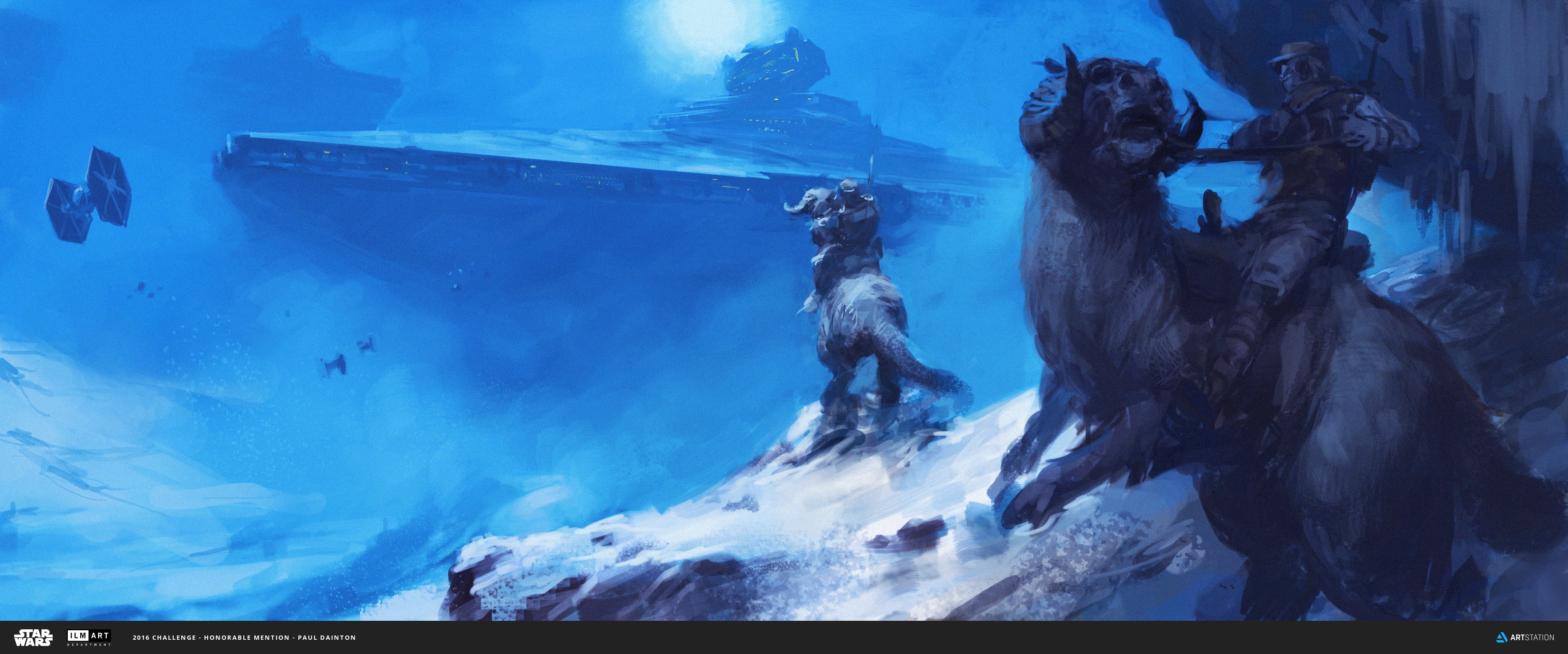 2K, Star Wars: The Empire Strikes Back, Star Destroyer, Hoth, Tauntaun, Star Wars, HD Wallpaper
