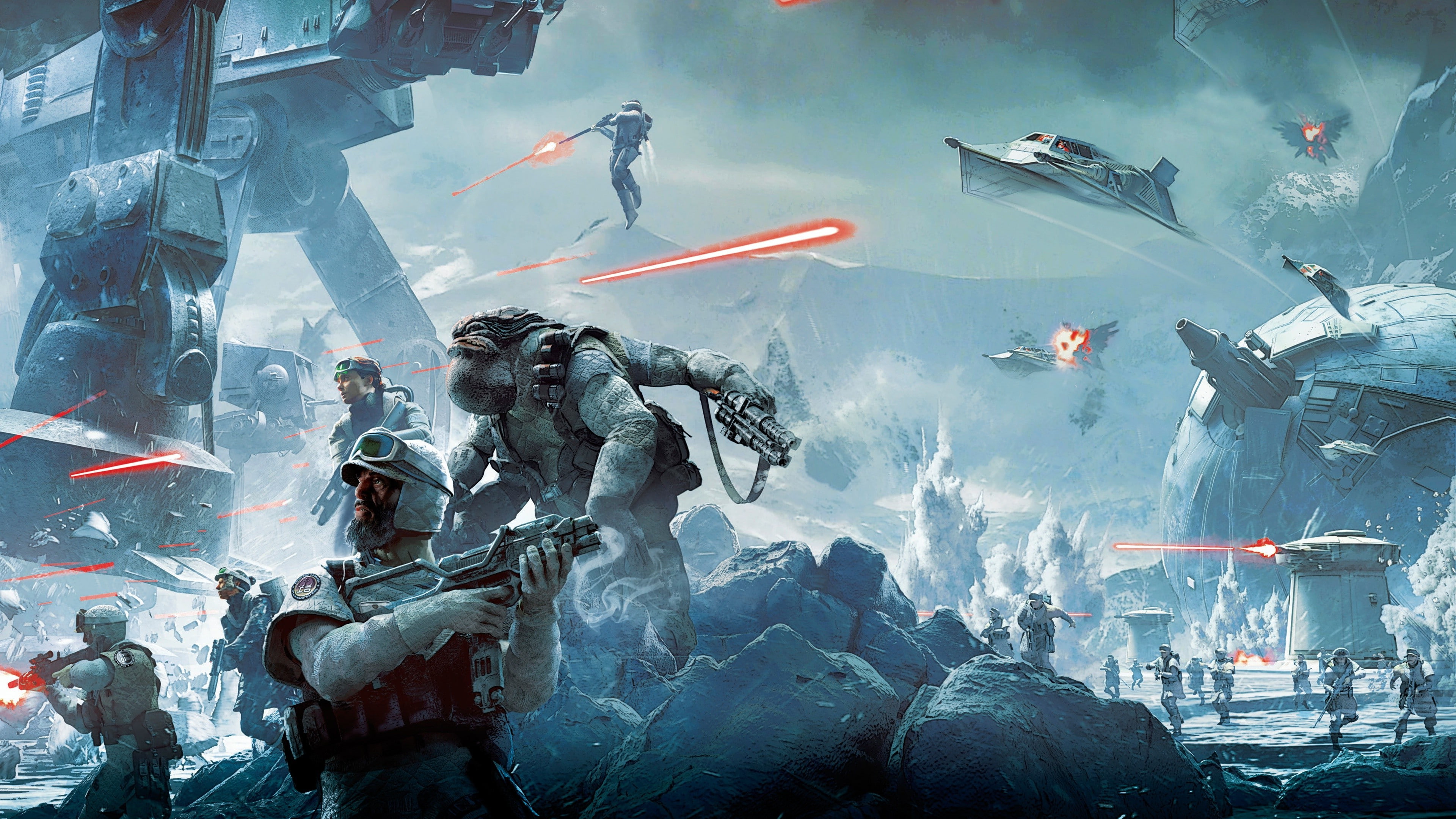 adult, nature, Hoth, water, outdoors, accidents and disasters, city, men, communication, Star Wars: Battlefront, people, occupation, real people, video games, HD Wallpaper