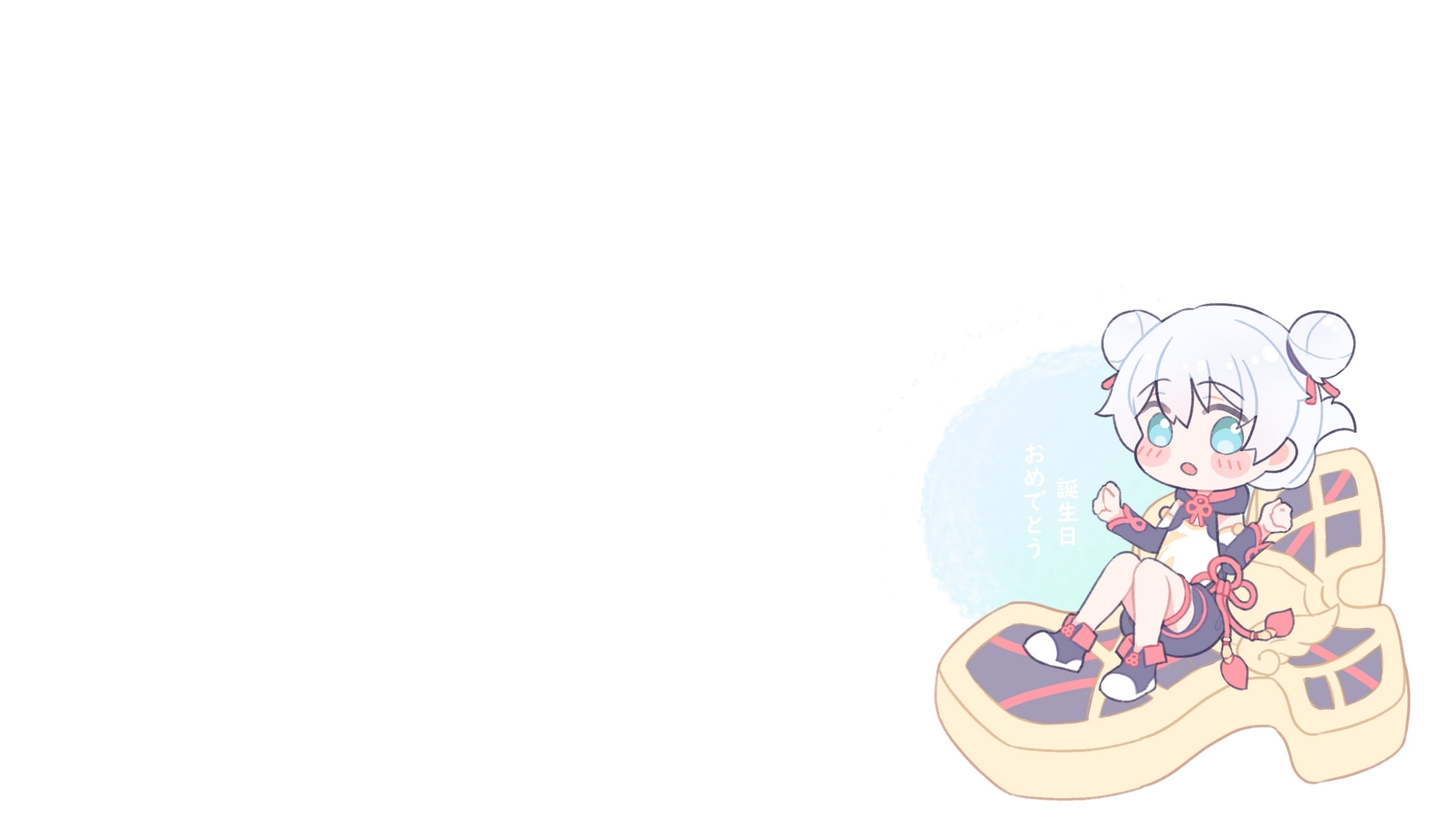 white hair, Valkyrie Pledge, Theresa Apocalypse, chibi, Velcozz, 2K, blue eyes, HD Wallpaper