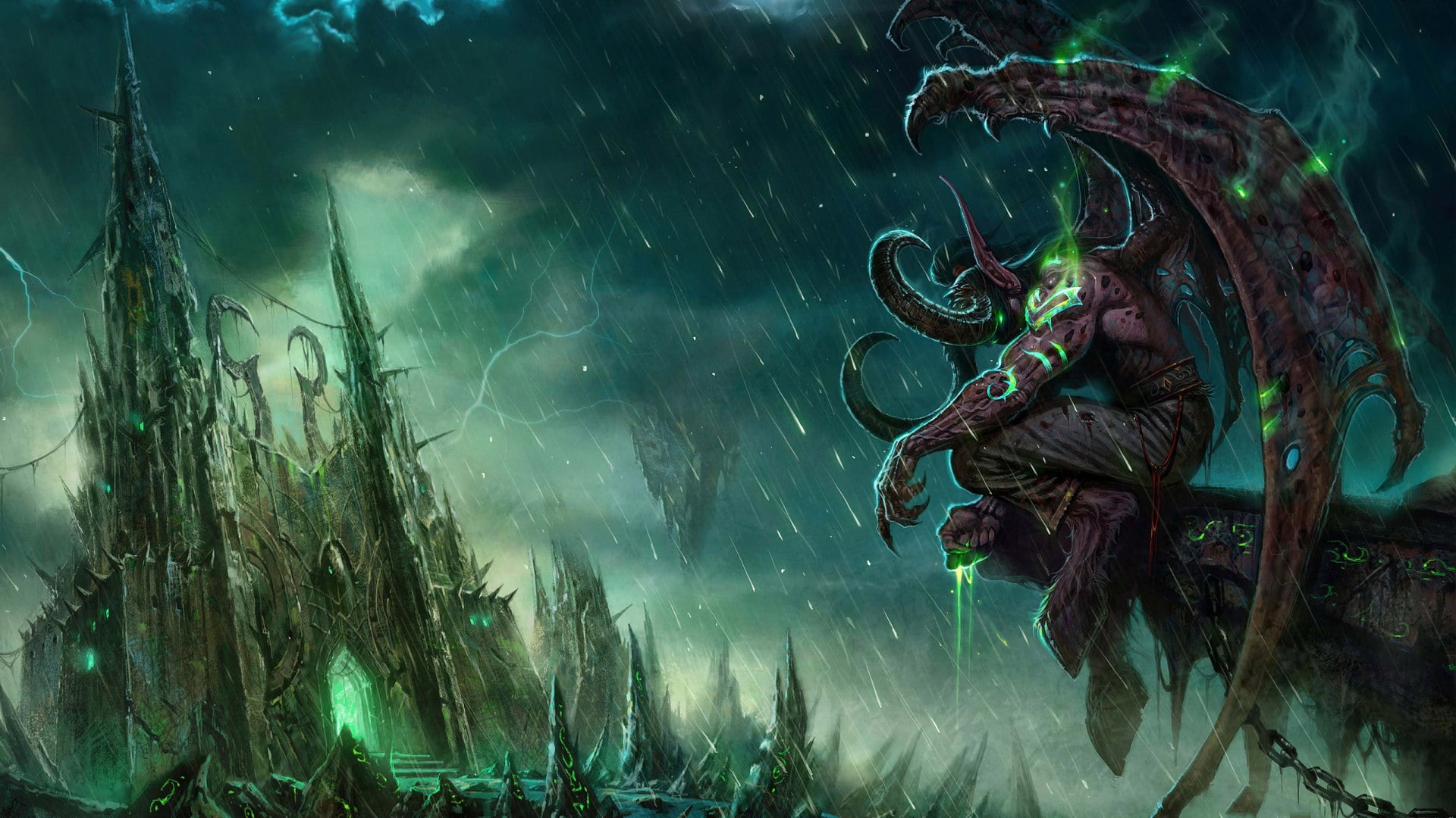 Black Temple, video games, Warcraft, fantasy art, World of Warcraft, Illidan Stormrage, 1080P, HD Wallpaper