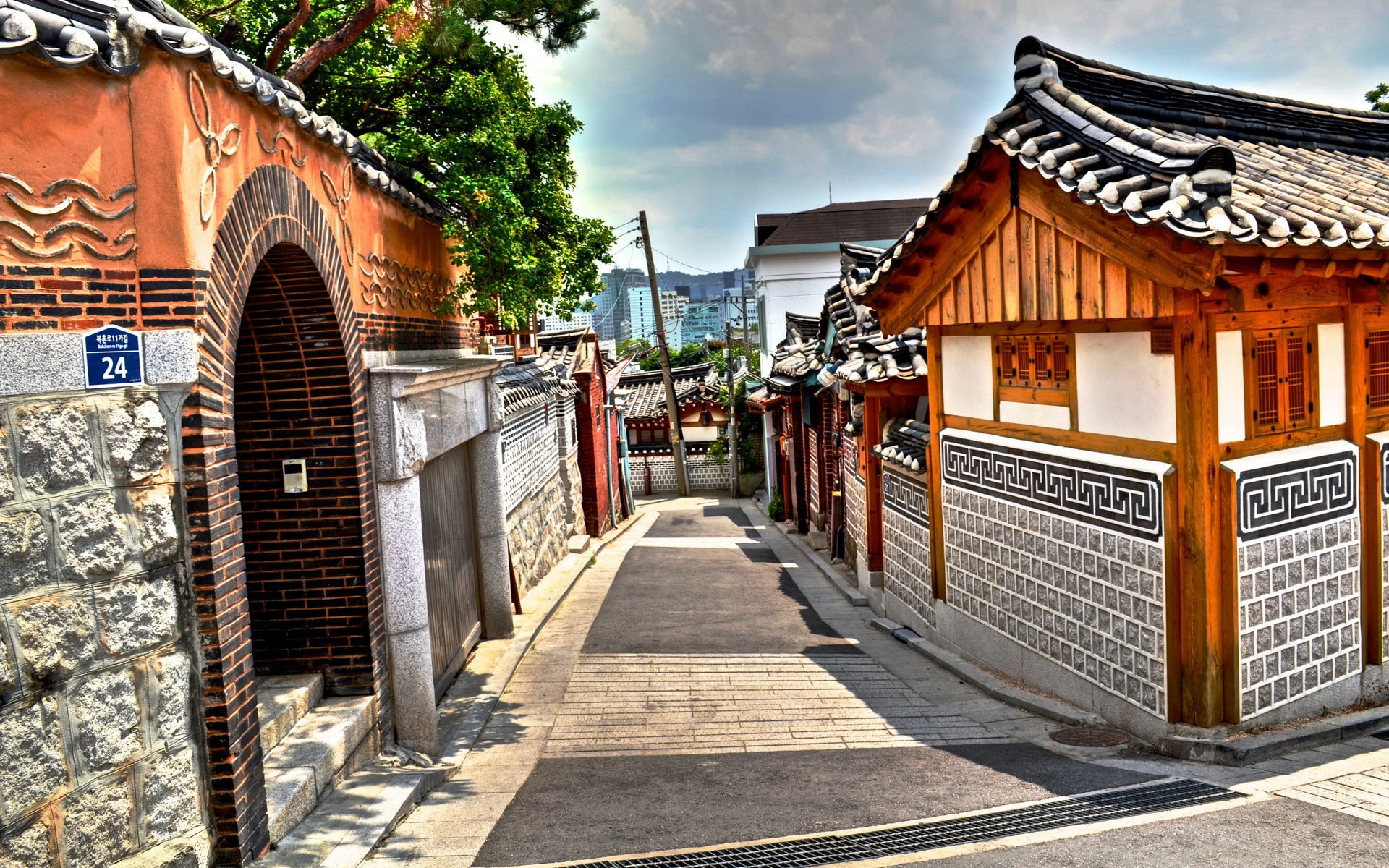 temple, korea, spirituality, footpath, belief, nature, incidental people, the way forward, architecture, building exterior, direction, building, built structure, HD Wallpaper