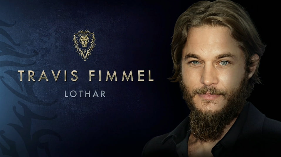 Travis Fimmel, Warcraft Movie, front view, Lothar, men, young men, text, one person, adult, contemplation, movie, indoors, western script, close-up, facial hair, HD Wallpaper