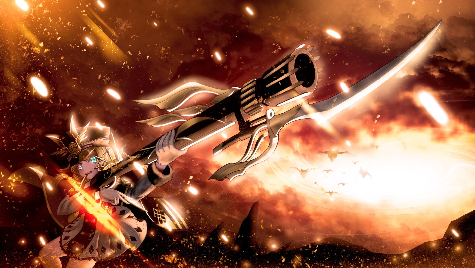 Girl, Gun, Kings Raid, Rodina (Kings Raid), Video Game, Bullet, 1080P, HD Wallpaper