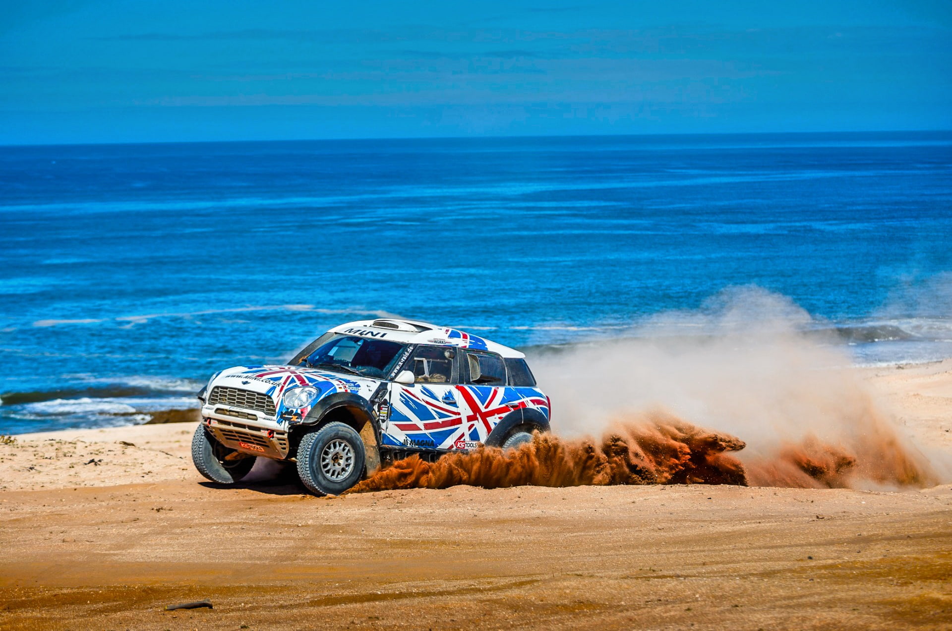 Sport, X-Raid, Beach, Heat, Sand, Dust, Race, Sea, Rally, 1080P, Mini, Desert, Vinyl, Raid, MINI Cooper, Britain, Speed, Coast, HD Wallpaper