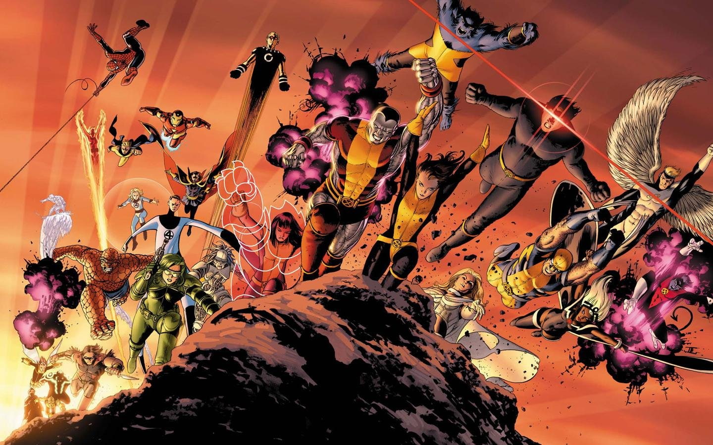 iron, beast, mccoy, wolverine, cyclops, hank, spider man, marvel, fantastic, x men, 720P, nightcrawler, shadowcat, comics, man, HD Wallpaper