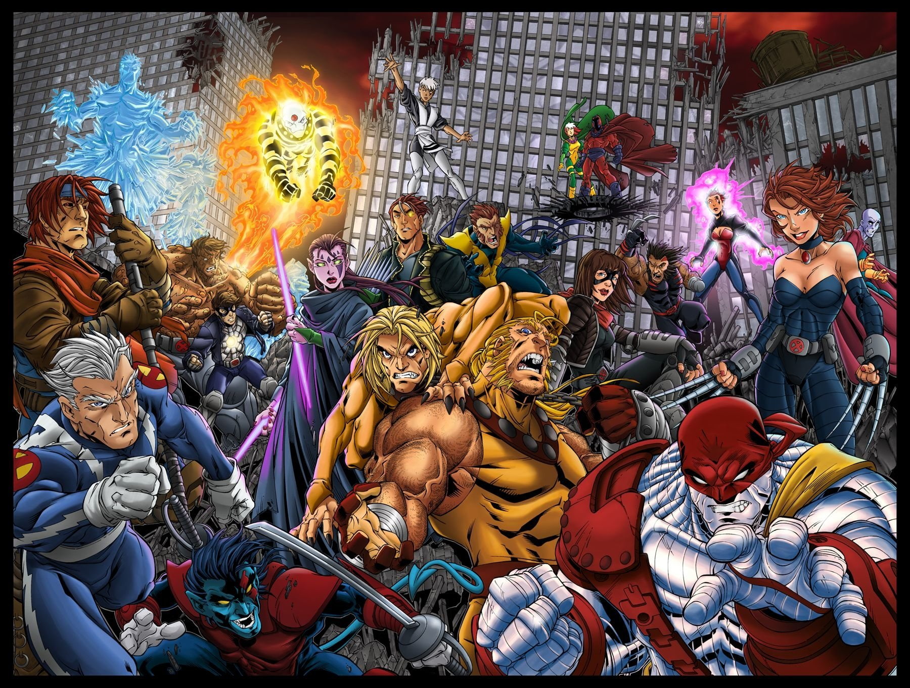 Sabertooth, Wolverine, Comics, Nightcrawler (Marvel Comics), X-23, Age Of Apocalypse, Gambit, 720P, HD Wallpaper
