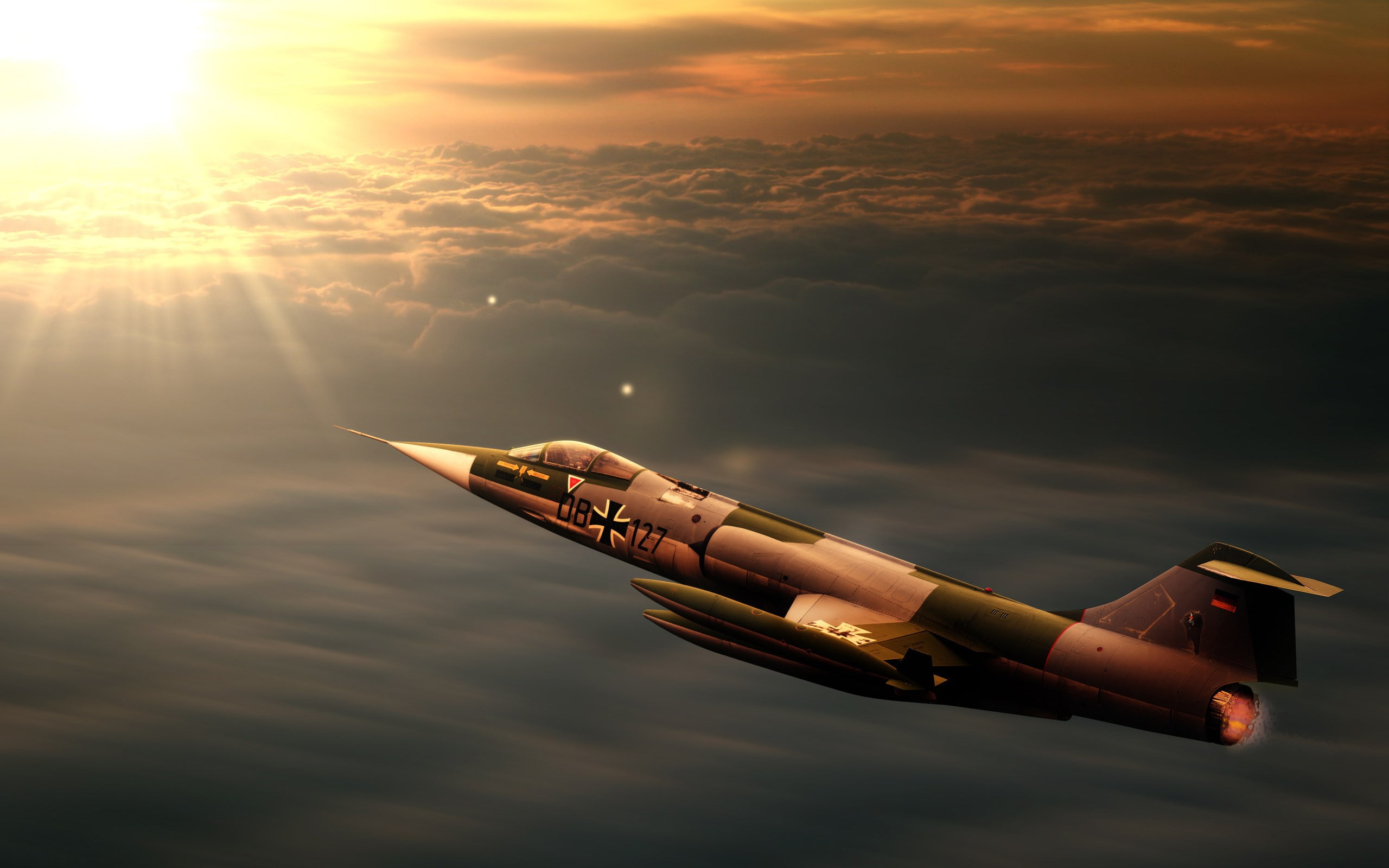 weapon, no people, aerospace industry, on the move, sky, military, airplane, sunset, 2K, sunlight, motion, transportation, day, outdoors, cloud - sky, HD Wallpaper