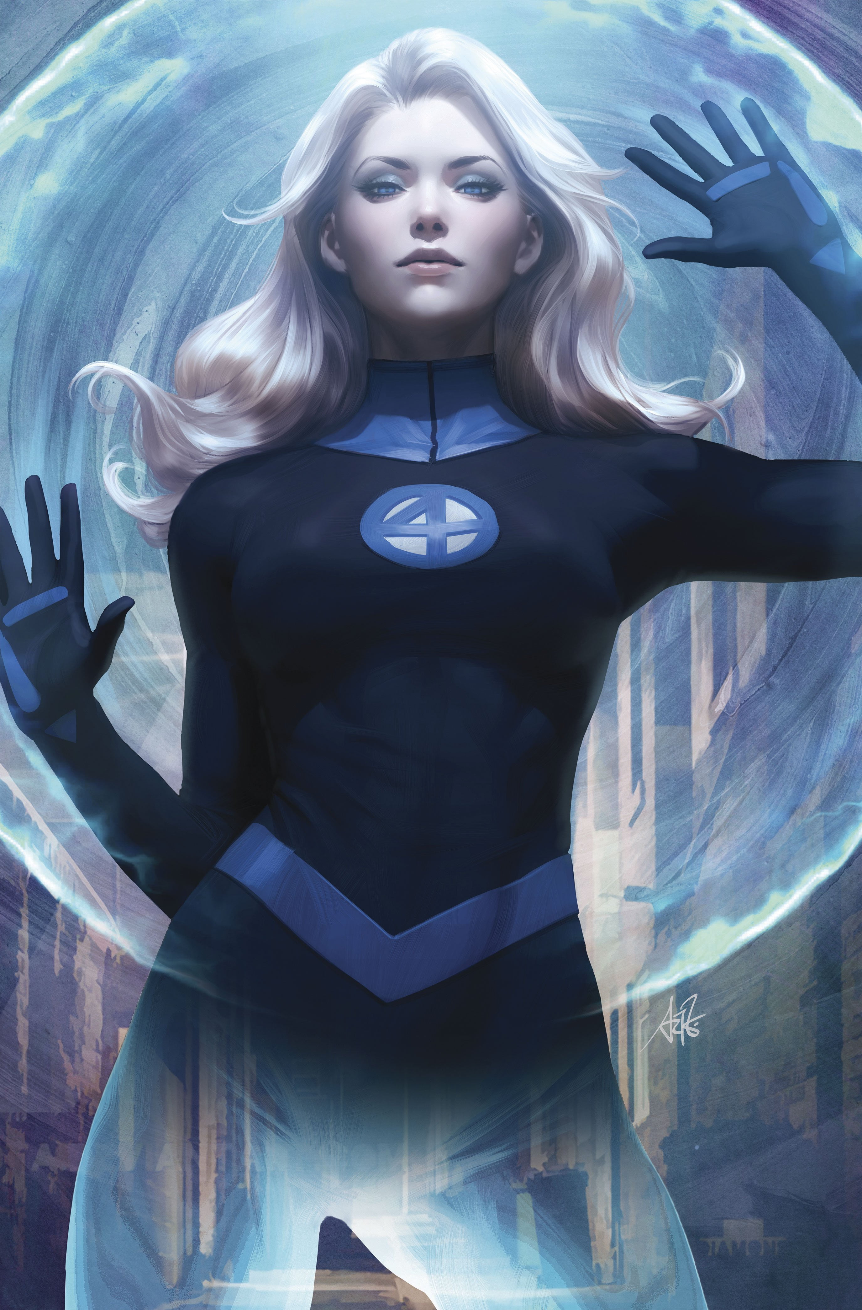 comic books, comics, 4K, superheroines, character design, digital art, comic art, Susan Storm, Fantastic Four, Marvel Super Heroes, Artgerm, Marvel Comics, Phone HD Wallpaper