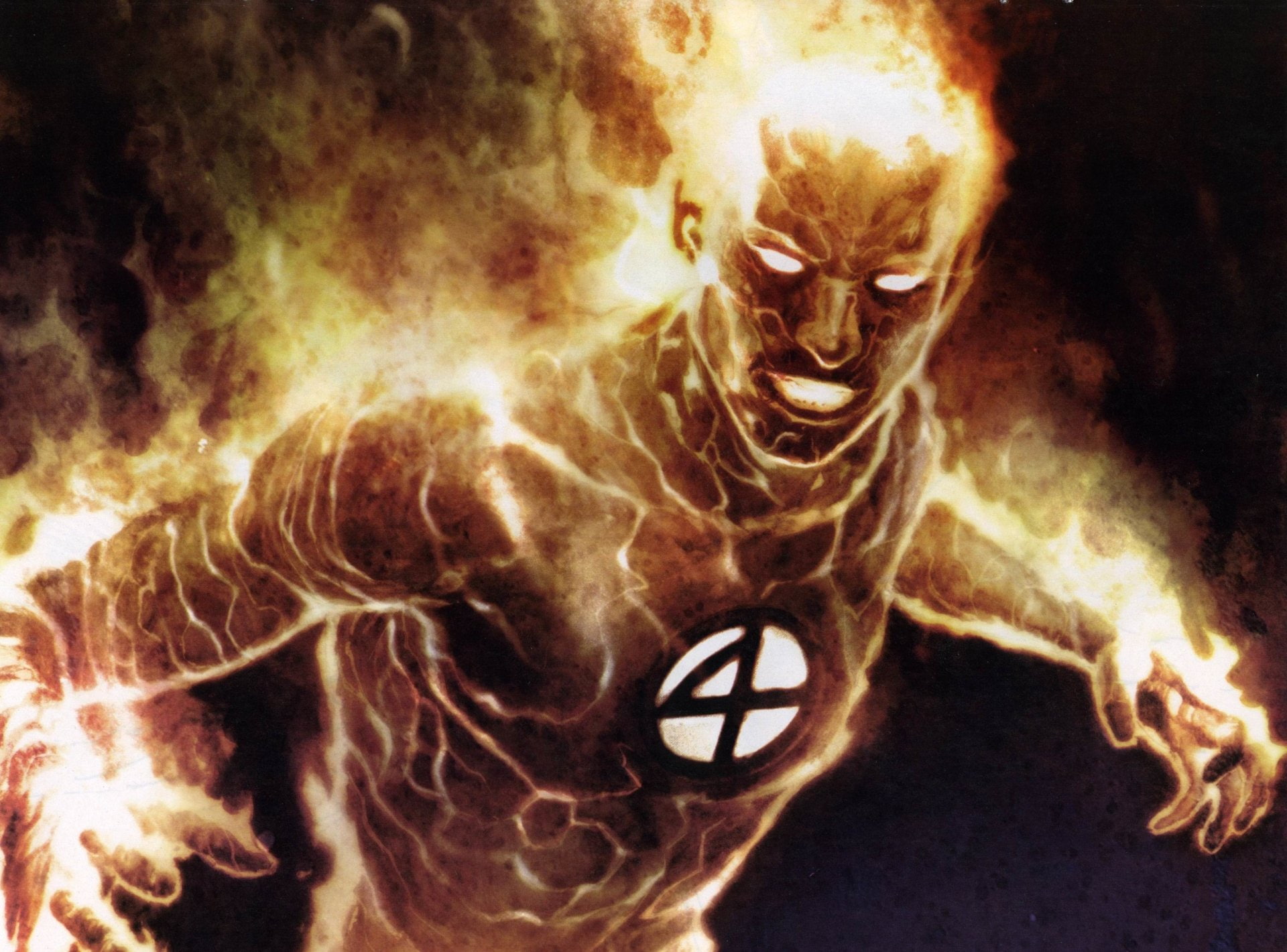 Fantastic Four, Comics, 1080P, Human Torch (Marvel Comics), Marvel Comics, Johnny Storm, HD Wallpaper