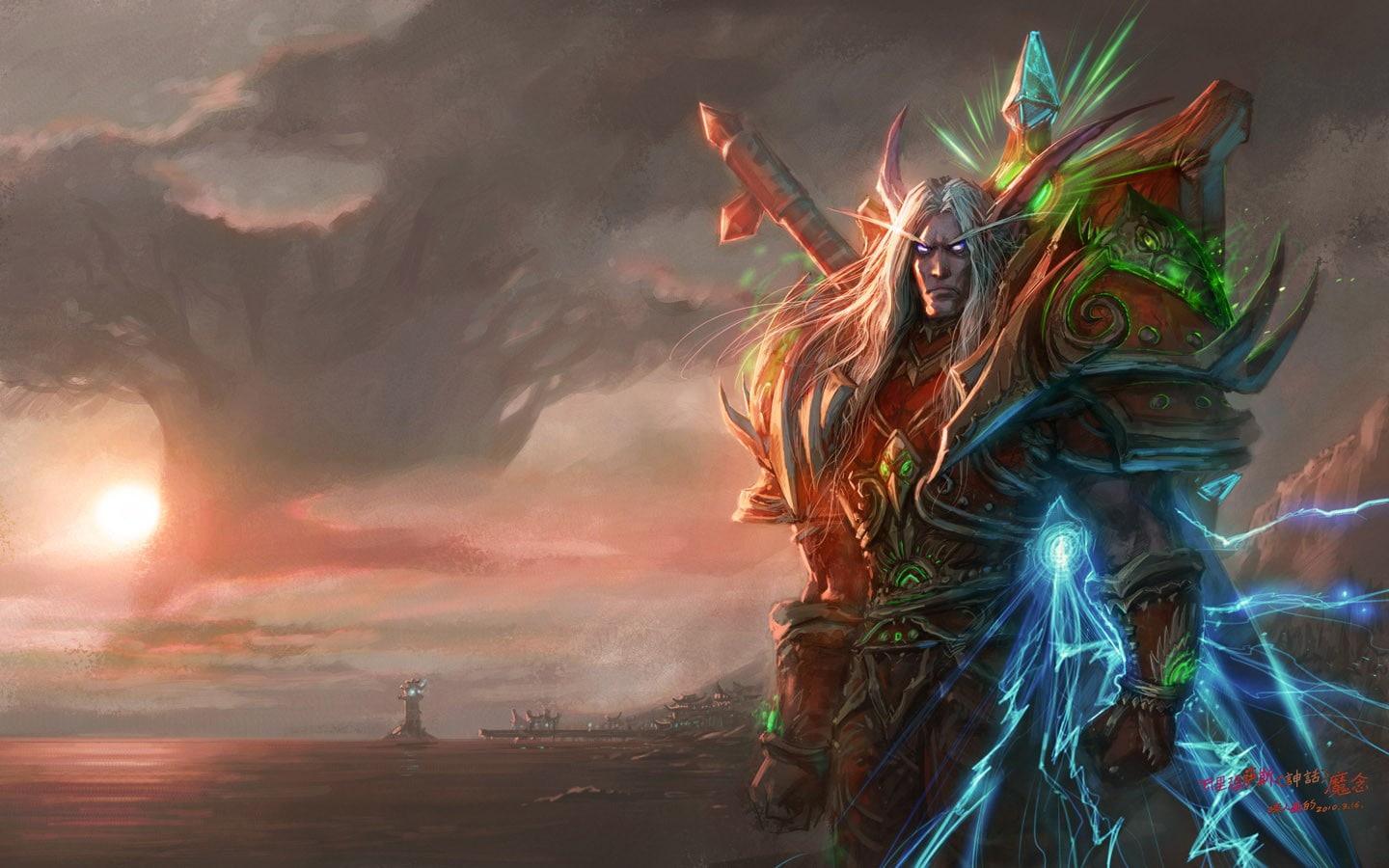 blood, warcraft, video, world, elf, games, artwork, 720P, art, fantasy, armor, yaorenwo, HD Wallpaper