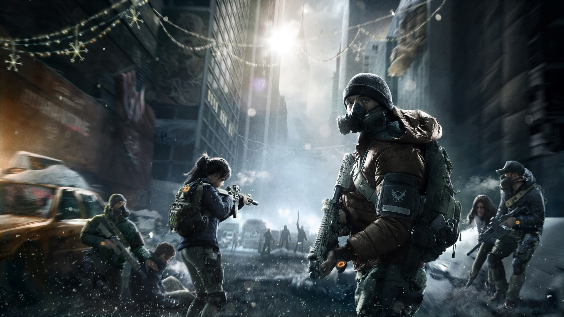 Rays Of Light, Apocalypse, Light, People, Smoke, Equipment, Ubisoft Entertainment, The Division, Tom Clancys The Division, Respirator, The bandits, Clouds, HD Wallpaper