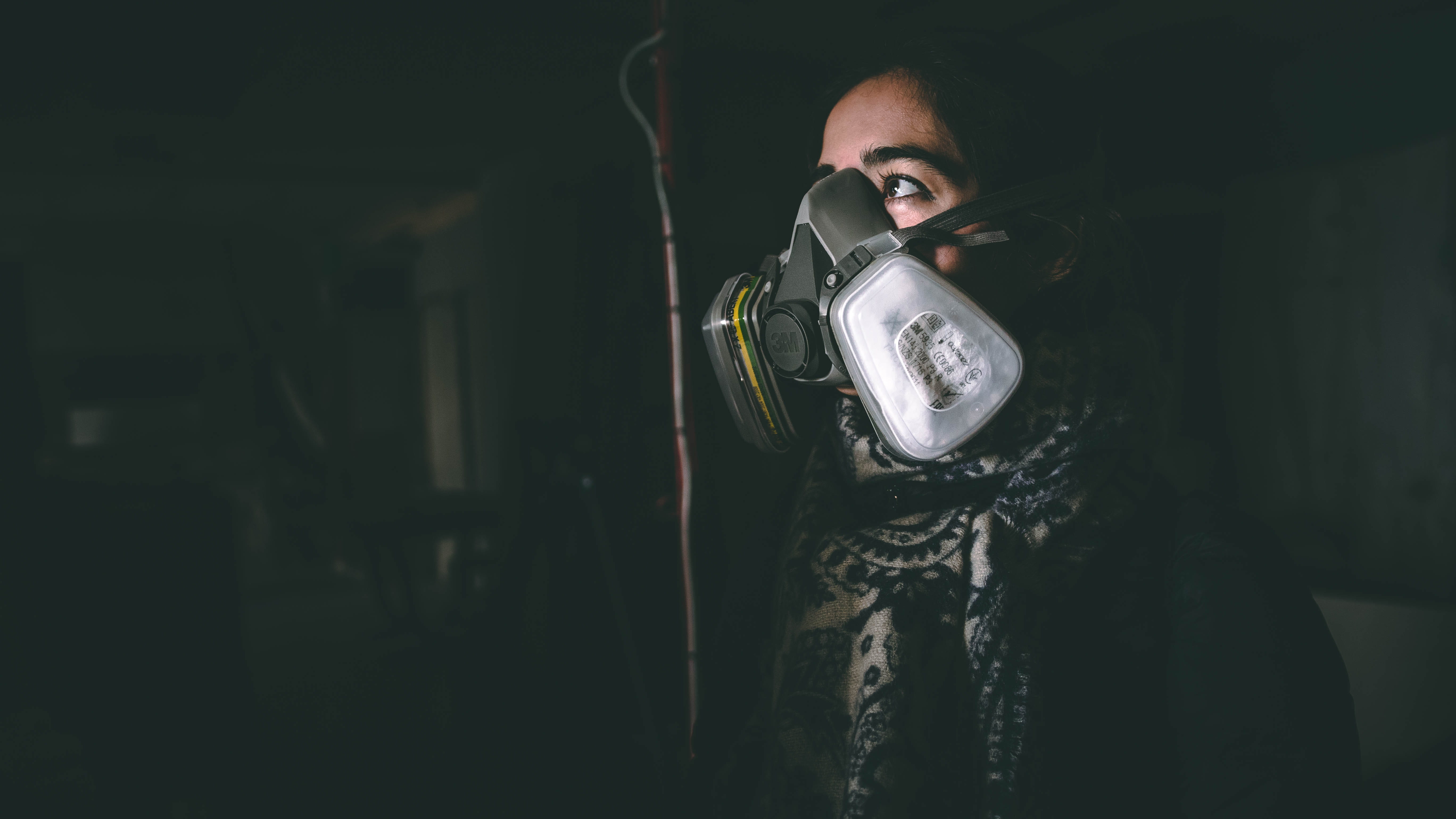 portrait, wearing, looking at camera, mask, respirator, gas mask, men, duel, goggles, camera - photographic equipment, paintball, black, reflection, technology, HD Wallpaper