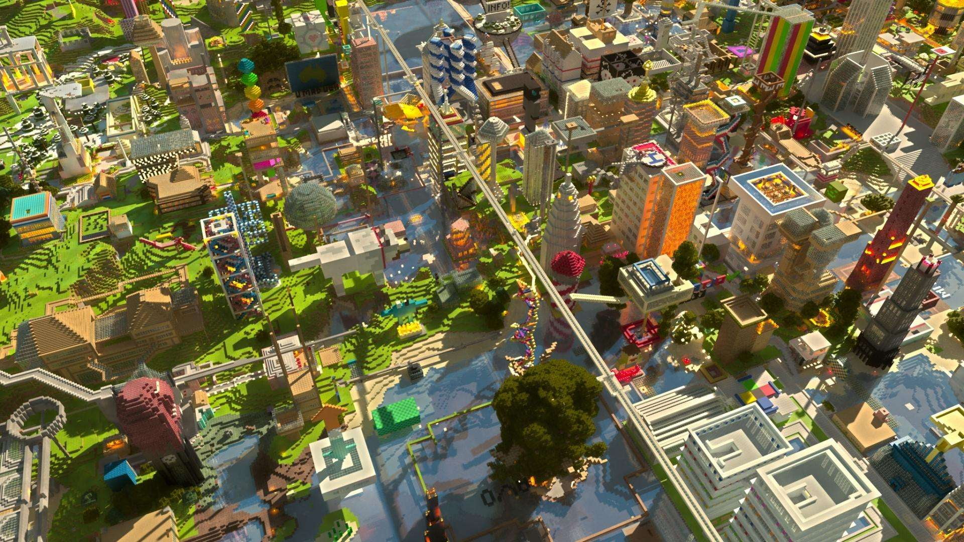 Minecraft, 1080P, City 17, HD Wallpaper