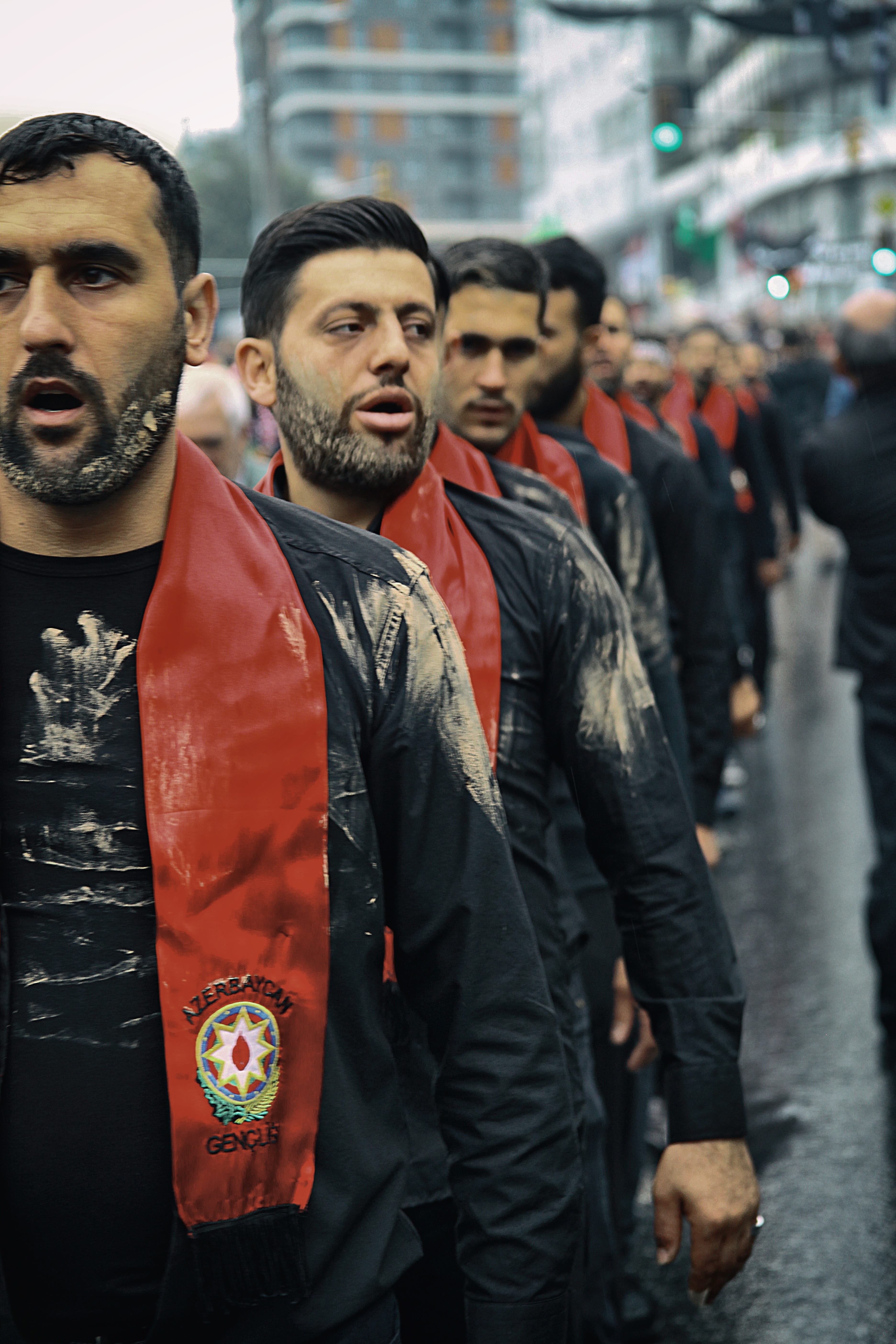 front view, lifestyles, men, young men, outdoors, light, ashura, nature, ringed, turkey, casual clothing, day, mourning, leisure activity, azerbaijani youth, Phone HD Wallpaper