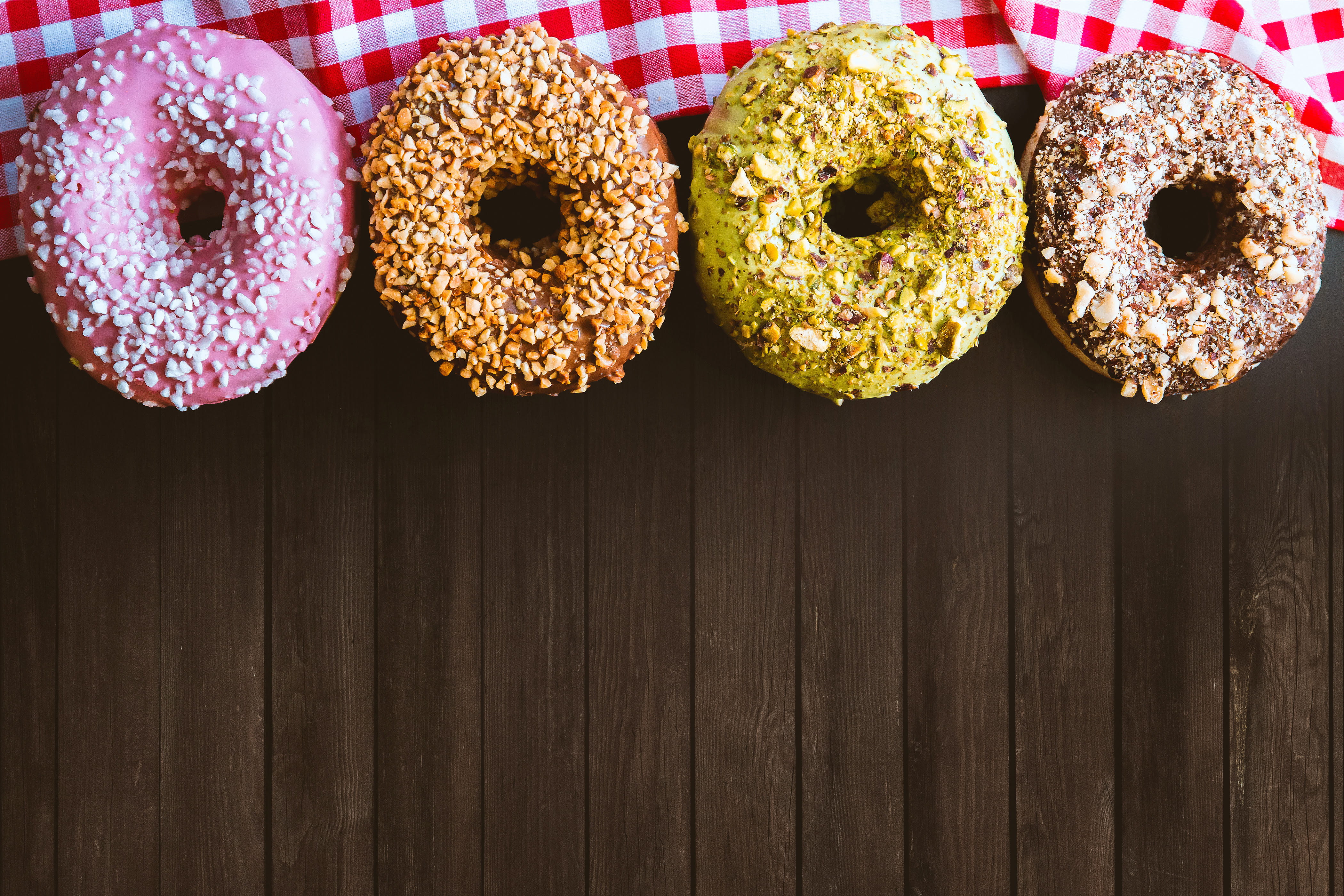 food and drink, fantastic, four, snack, freshness, baked, dessert, donuts, cake, indulgence, directly above, temptation, variation, no people, still life, HD Wallpaper