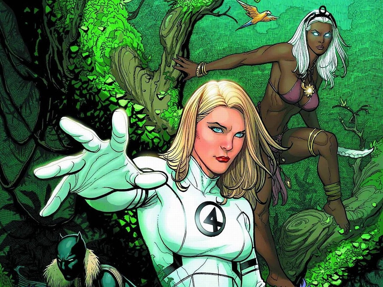 Invisible Woman, Comics, 720P, Fantastic Four, Black Panther (Marvel Comics), HD Wallpaper