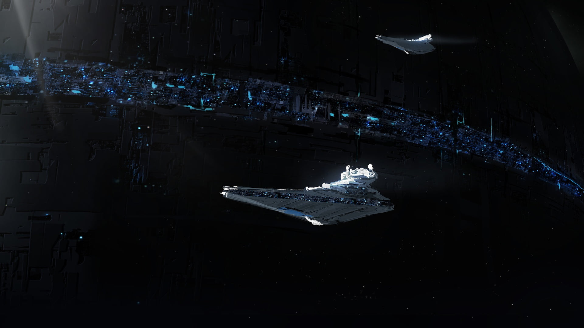 Imperial Forces, Star Destroyer, Star Wars, Star Wars Ships, science fiction, 1080P, digital art, spaceship, HD Wallpaper
