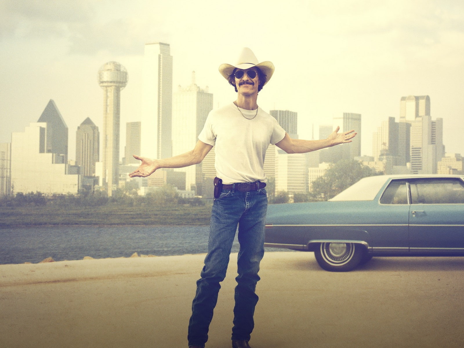 cityscape, 720P, standing, transportation, city, outdoors, human arm, one person, young adult, Ron woodruff, Matthew mcconaughey, Dallas buyers club, front view, HD Wallpaper