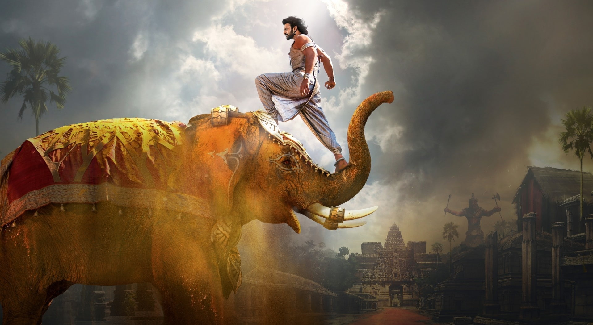 ride, animal wildlife, city, domestic animals, cityscape, Movies, adult, elephant, Other Movies, building exterior, 2017, one person, built structure, riding, HD Wallpaper