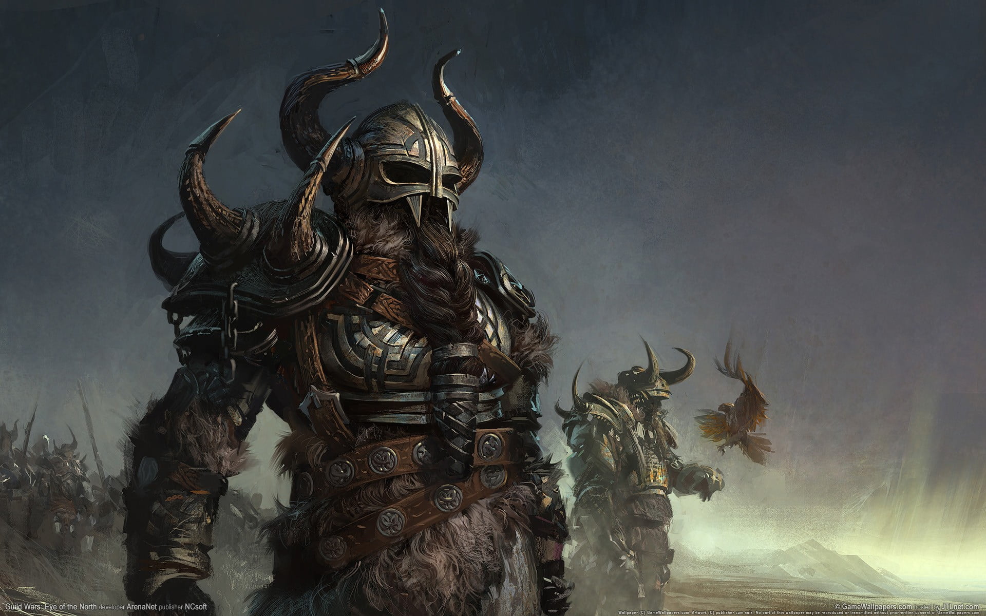 Vikings, animal wildlife, art and craft, indoors, male likeness, horns, statue, no people, human representation, creativity, mammal, Guild Wars, knight, HD Wallpaper