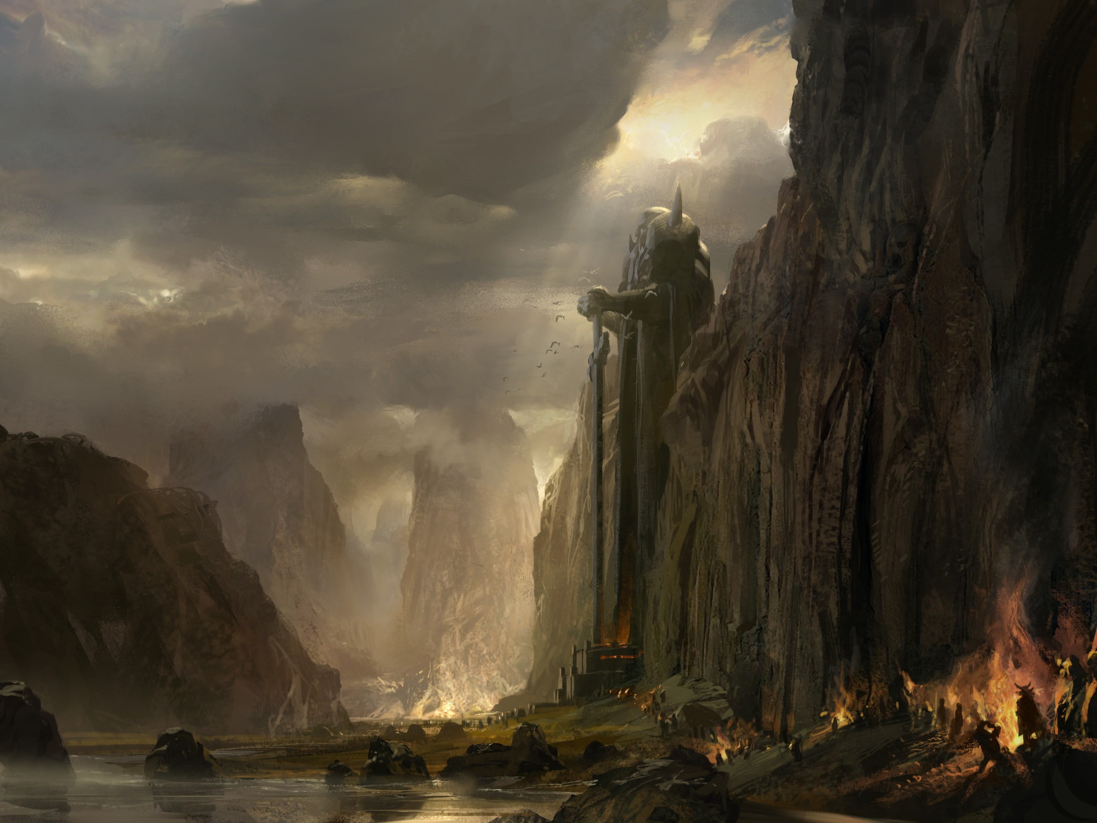 Guild Wars, 1080P, landscape, drawing, fantasy art, HD Wallpaper